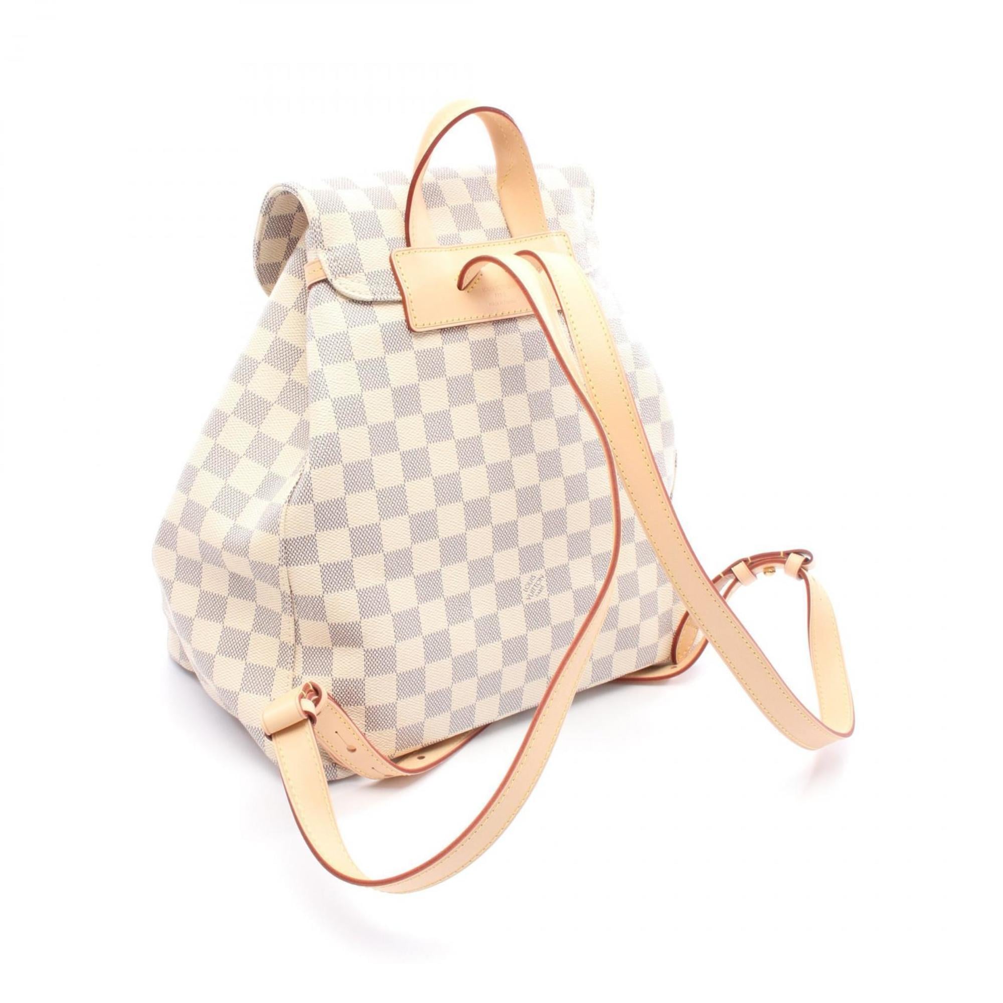 Louis Vuitton White Coated Canvas Leather Backpack Handbag
