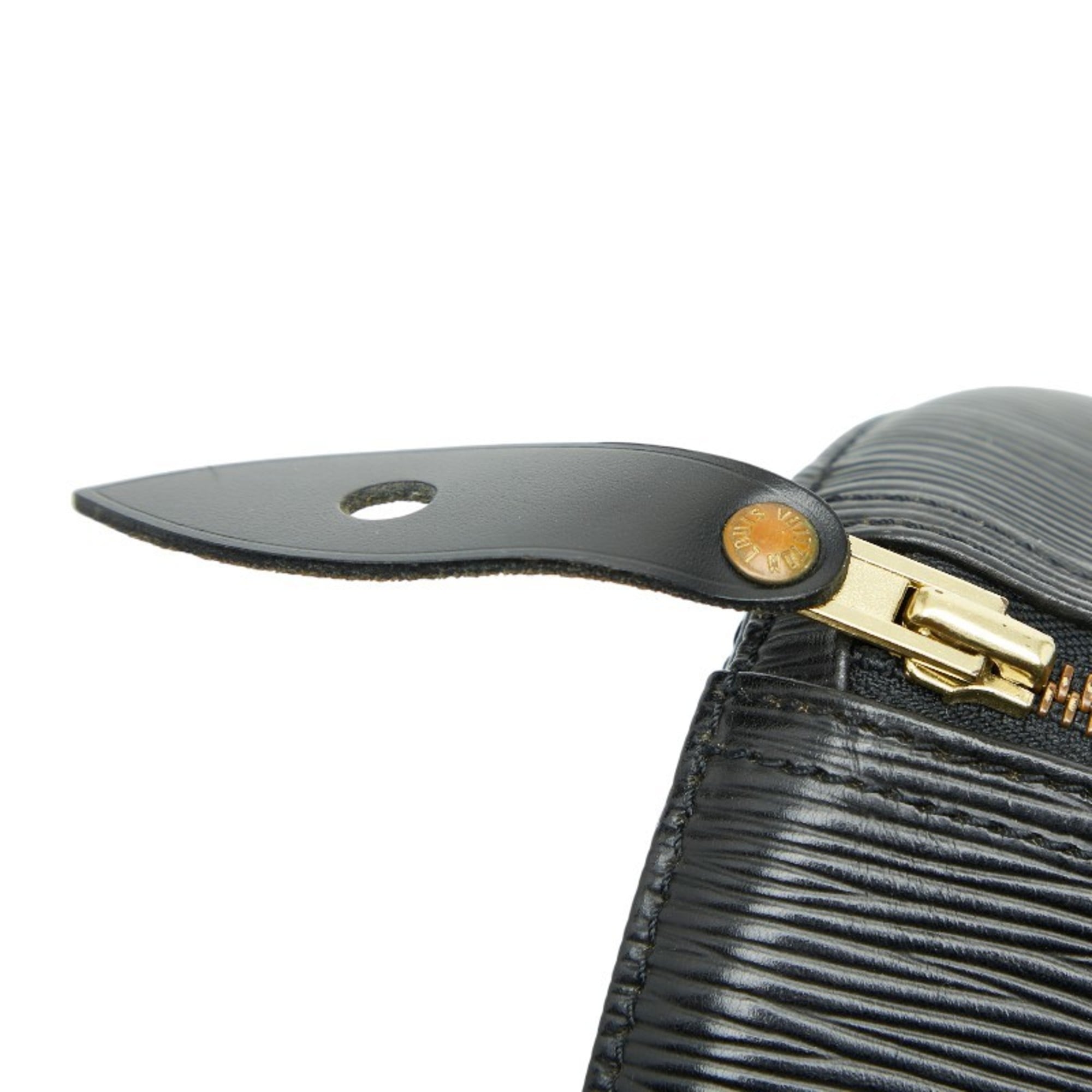 Louis Vuitton Black Noir Leather Boston Bag Handbag