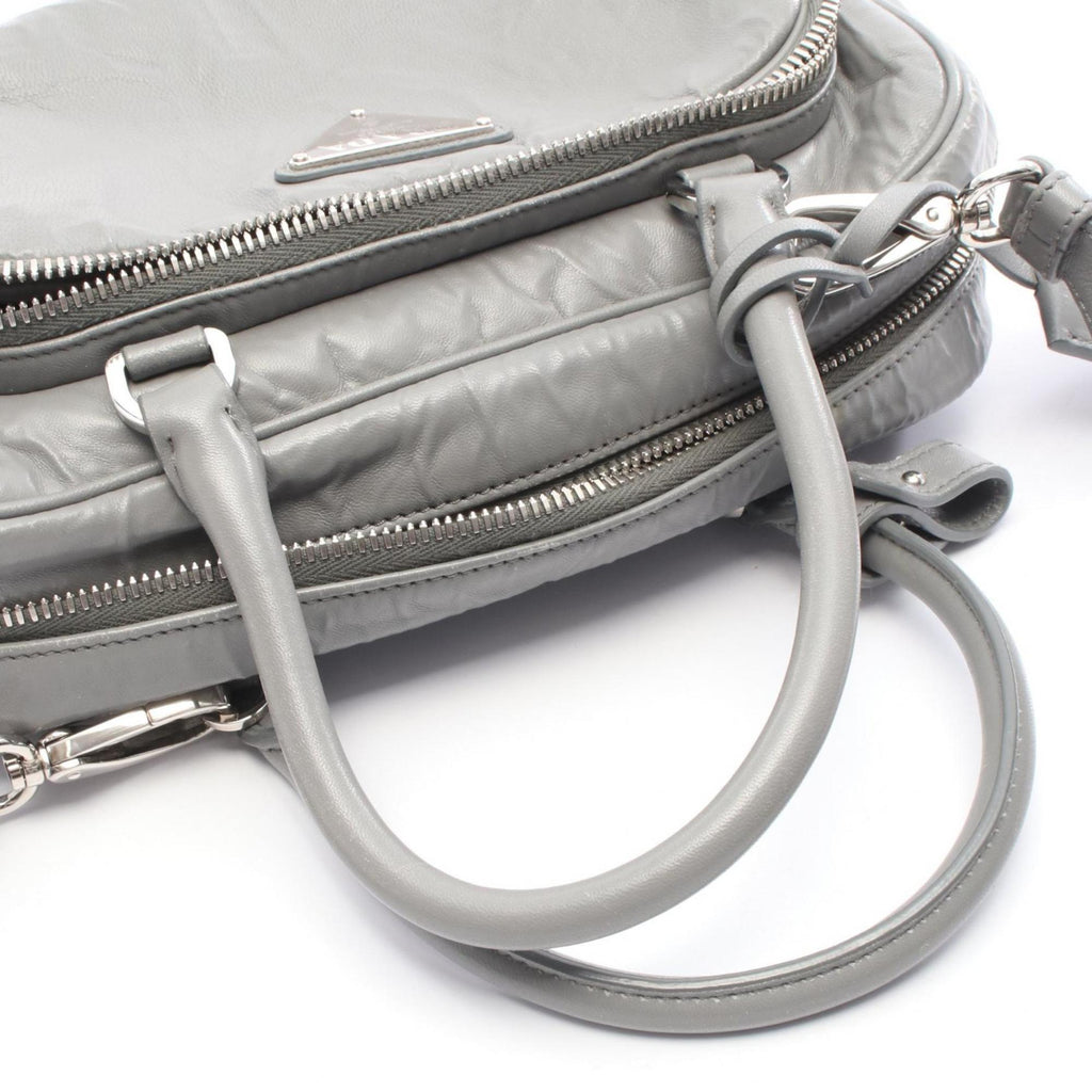 Prada Gray Leather Handbag