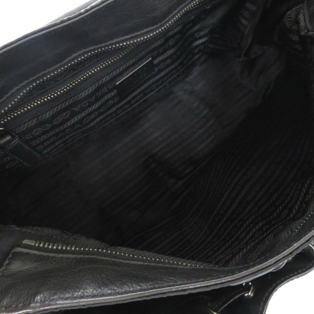 Prada Nero Leather Nylon Messenger Bag Shoulder Bag