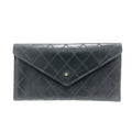 Chanel Black Leather Long Wallet (Bi-Fold)