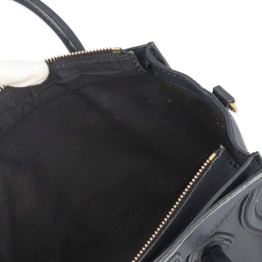Celine Navy Leather Shoulder Bag
