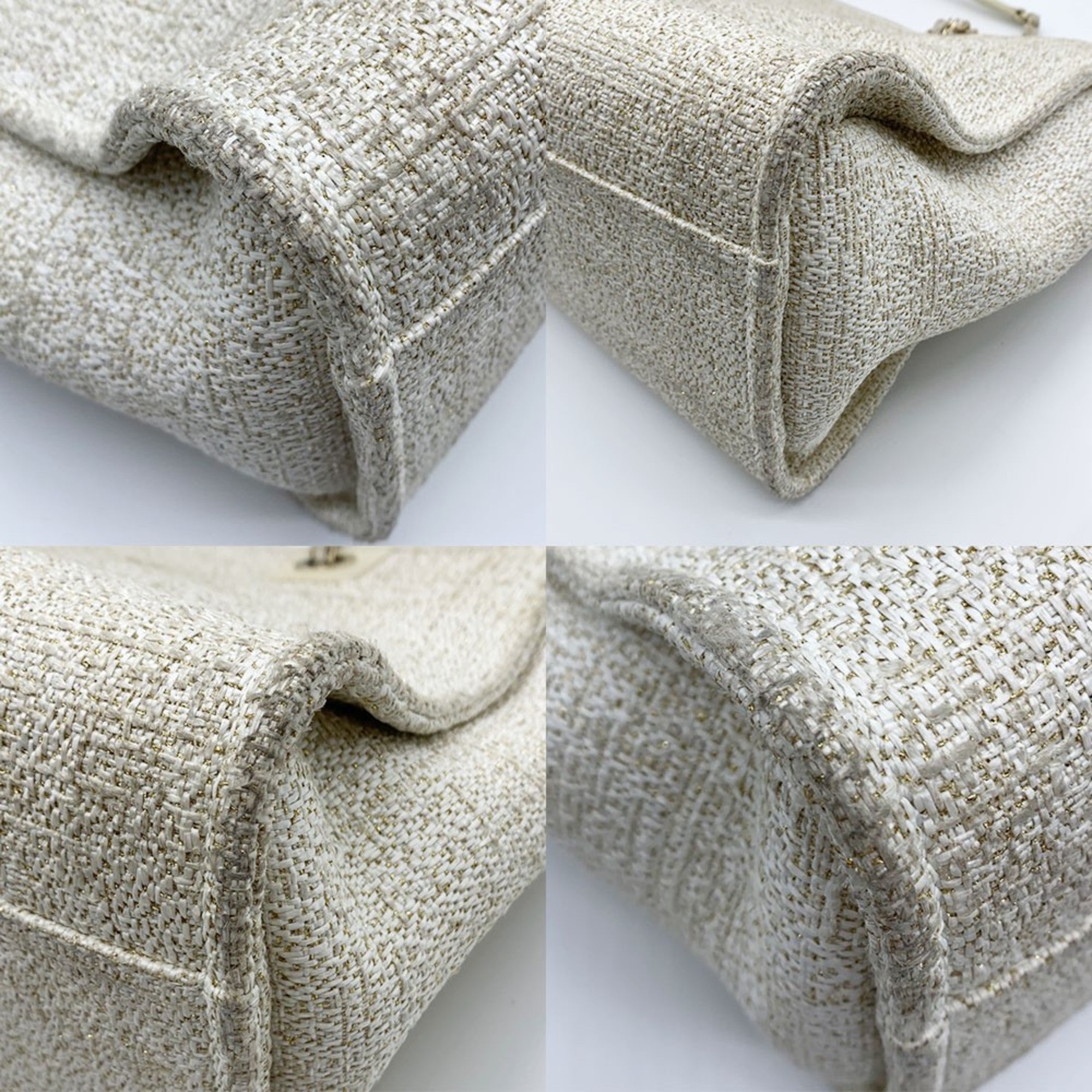 Chanel Beige Tweed Tote Bag