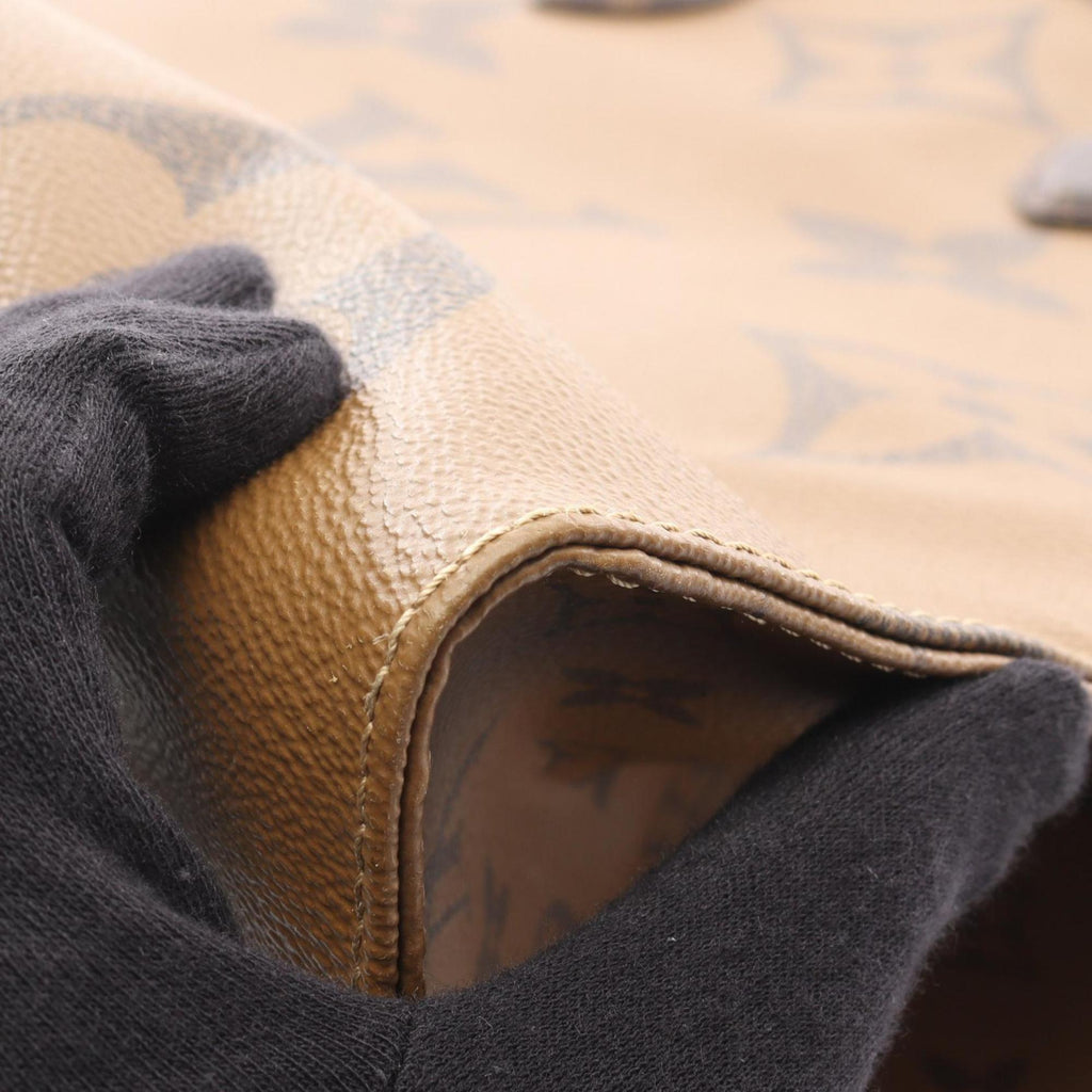 Louis Vuitton Beige Brown Coated Canvas Tote Bag