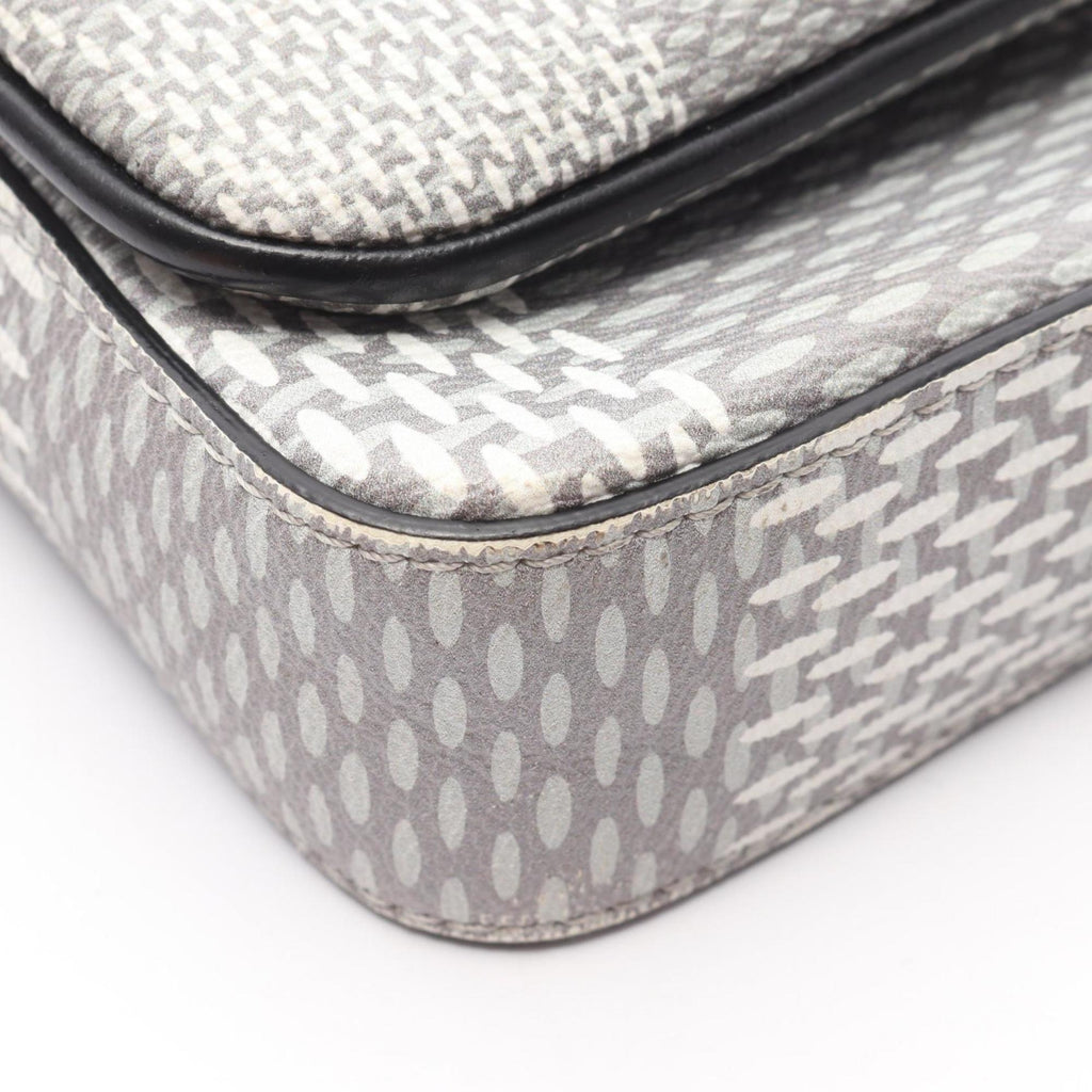 Louis Vuitton Gray White Coated Canvas Leather Shoulder Bag