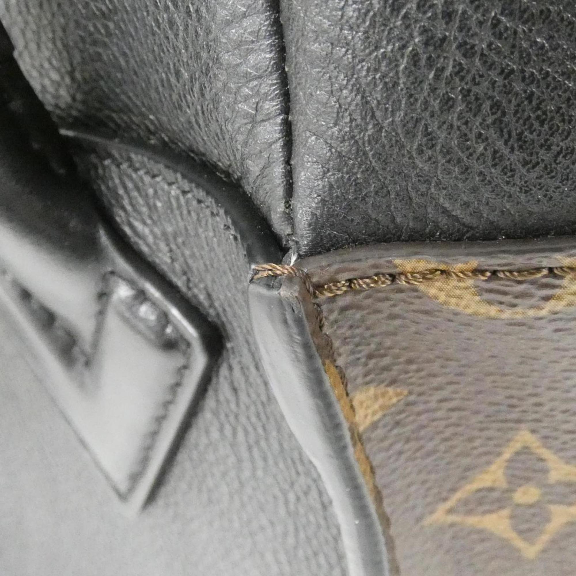 Louis Vuitton Black Coated Canvas Leather Handbag