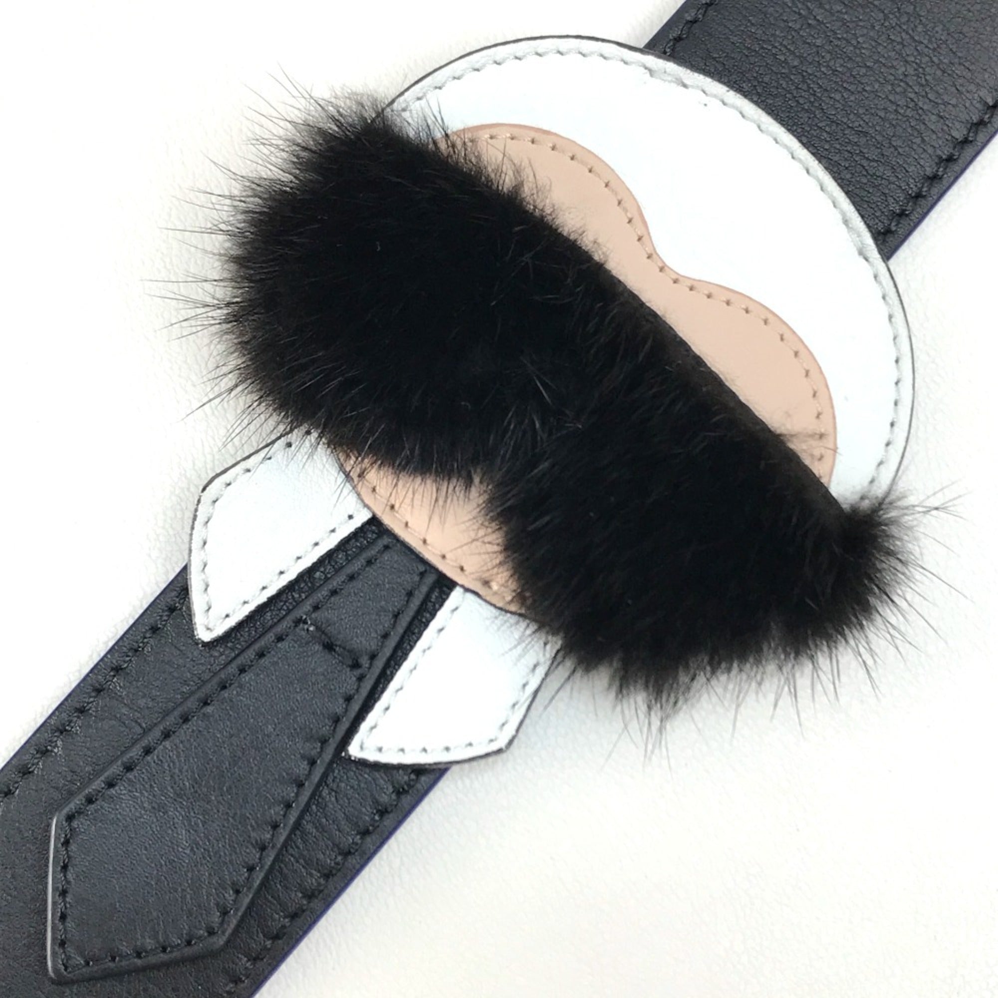 Fendi Black Leather Chain/Shoulder Wallet