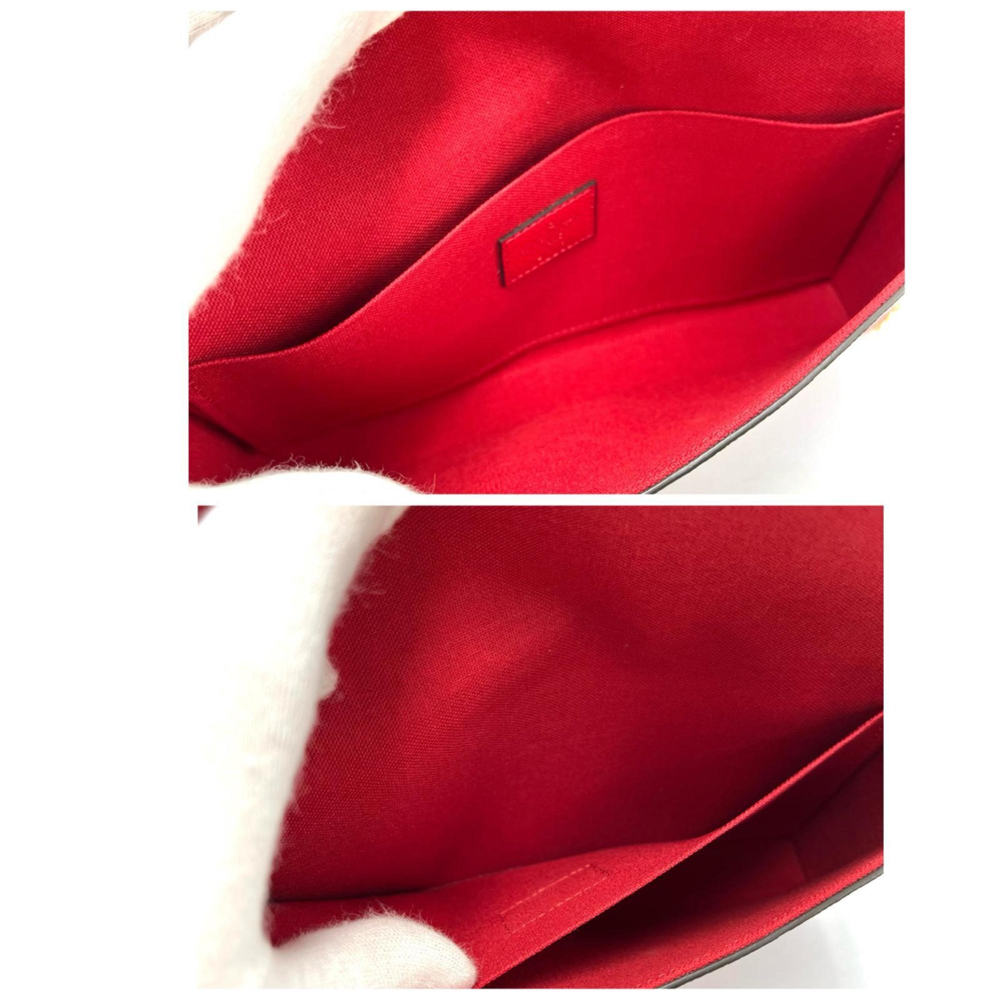 Louis Vuitton Red Color Monogram Empreinte Pochette Shoulder Bag