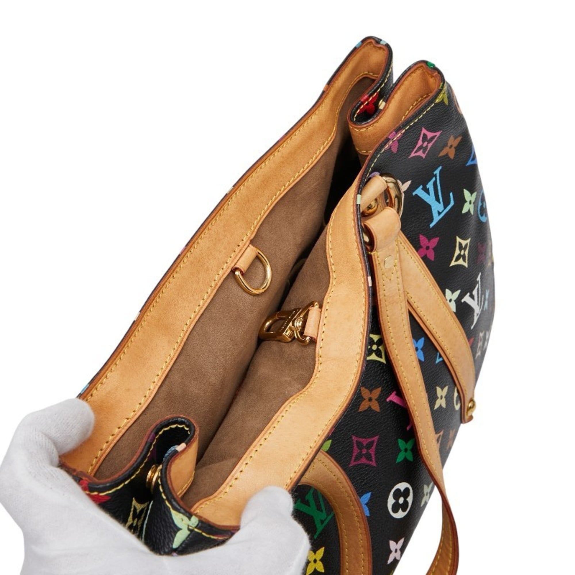 Louis Vuitton Black Multi-Color Pvc Leather Handbag Tote Bag