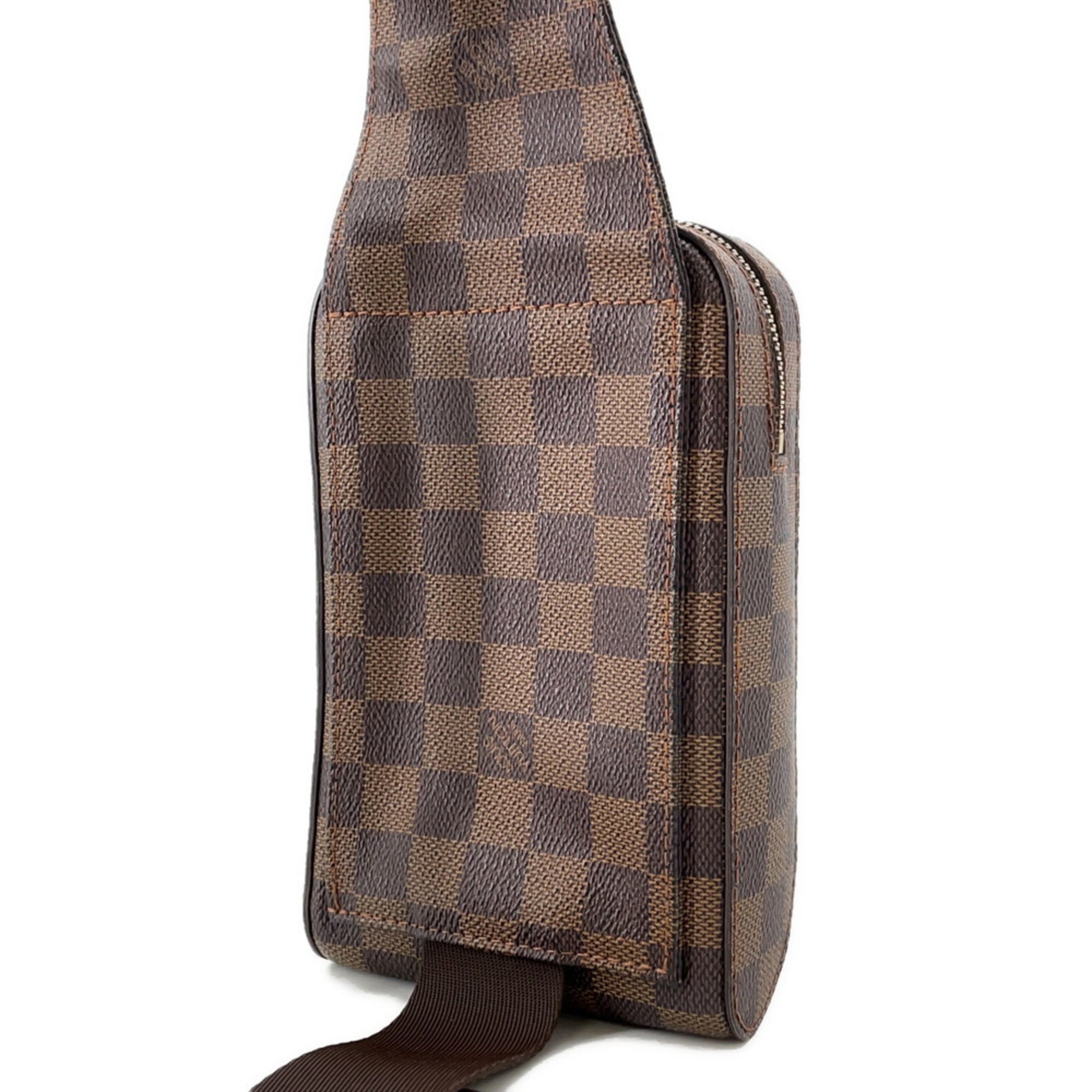 Louis Vuitton Damier Brown Damier Canvas Ebene Red Color Shoulder Bag Sling Bag
