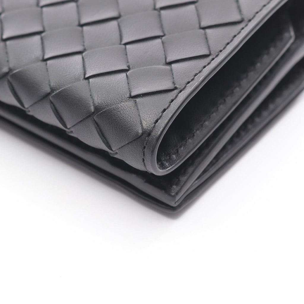 Bottega Veneta Black Intrecciato Wallet (Tri-Fold)