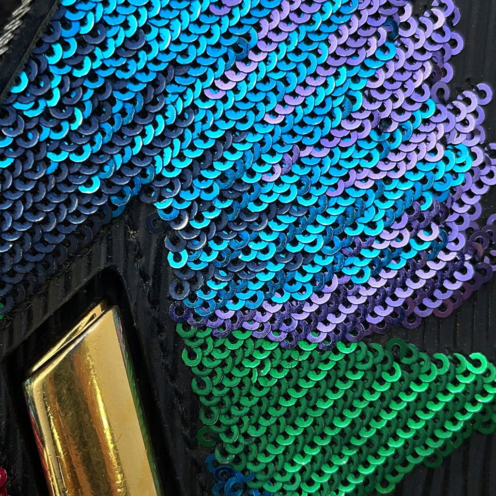 Louis Vuitton Noir Epi Leather Spangles Chain/Shoulder Wallet