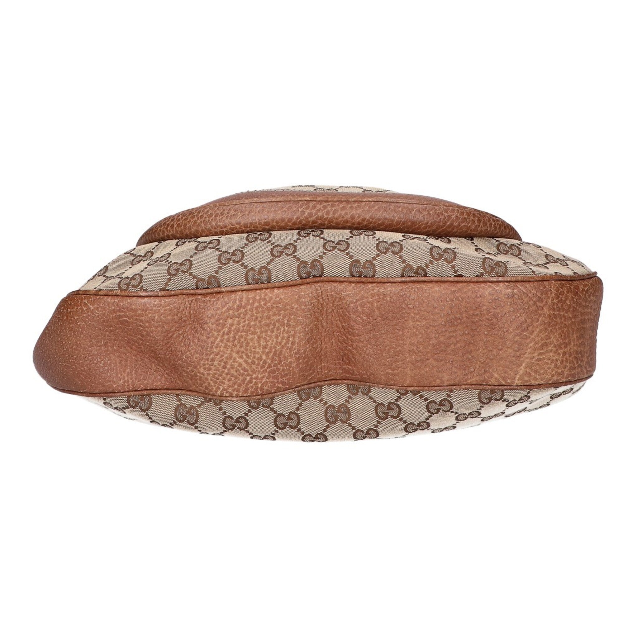 Gucci Beige Gg Canvas Handbag Shoulder Bag (Pre-Owned)