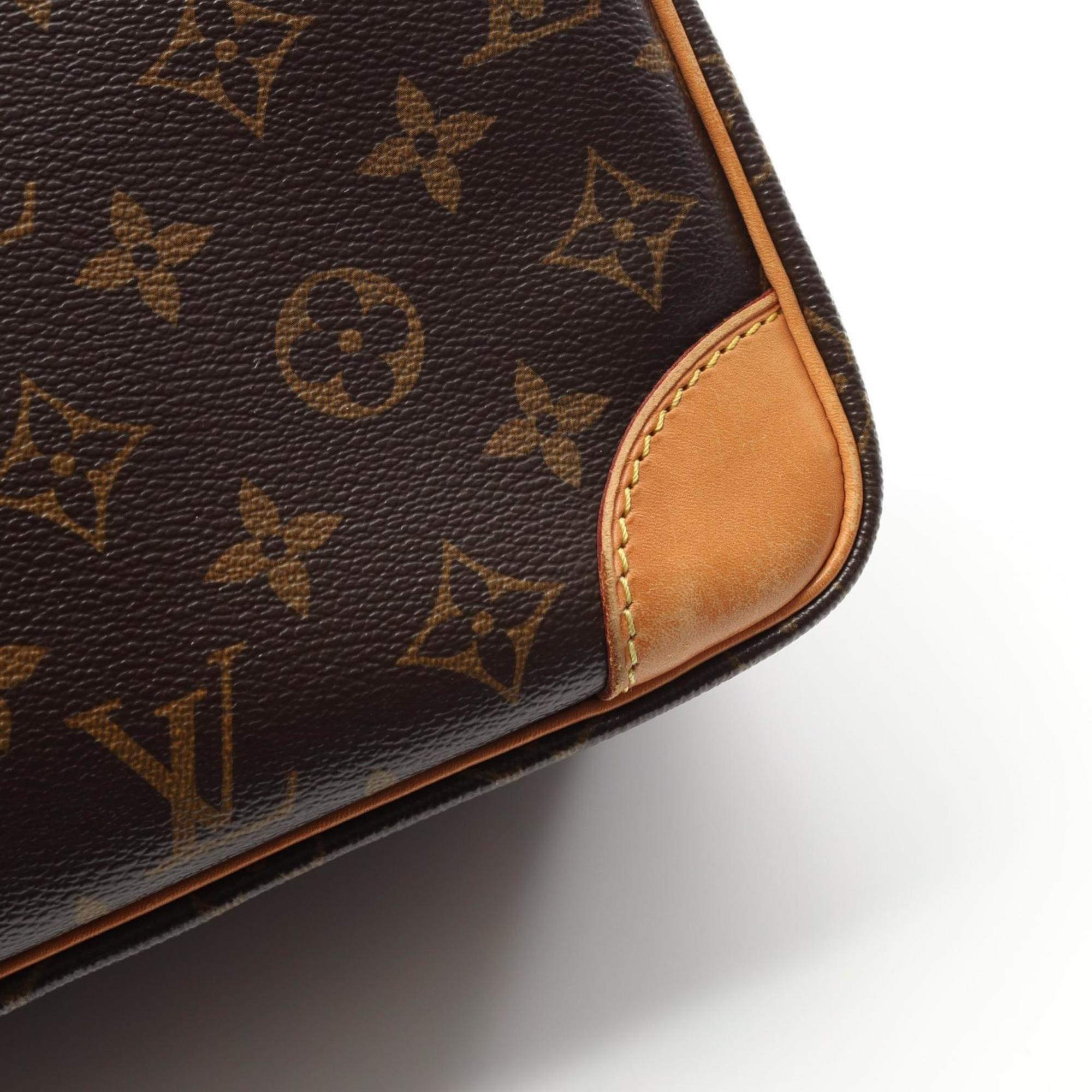 Louis Vuitton Brown Coated Canvas Leather Shoulder Bag