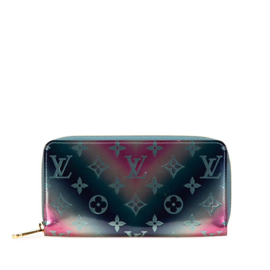 Louis Vuitton Blue Multi-Color Pink Patent Leather Long Wallet