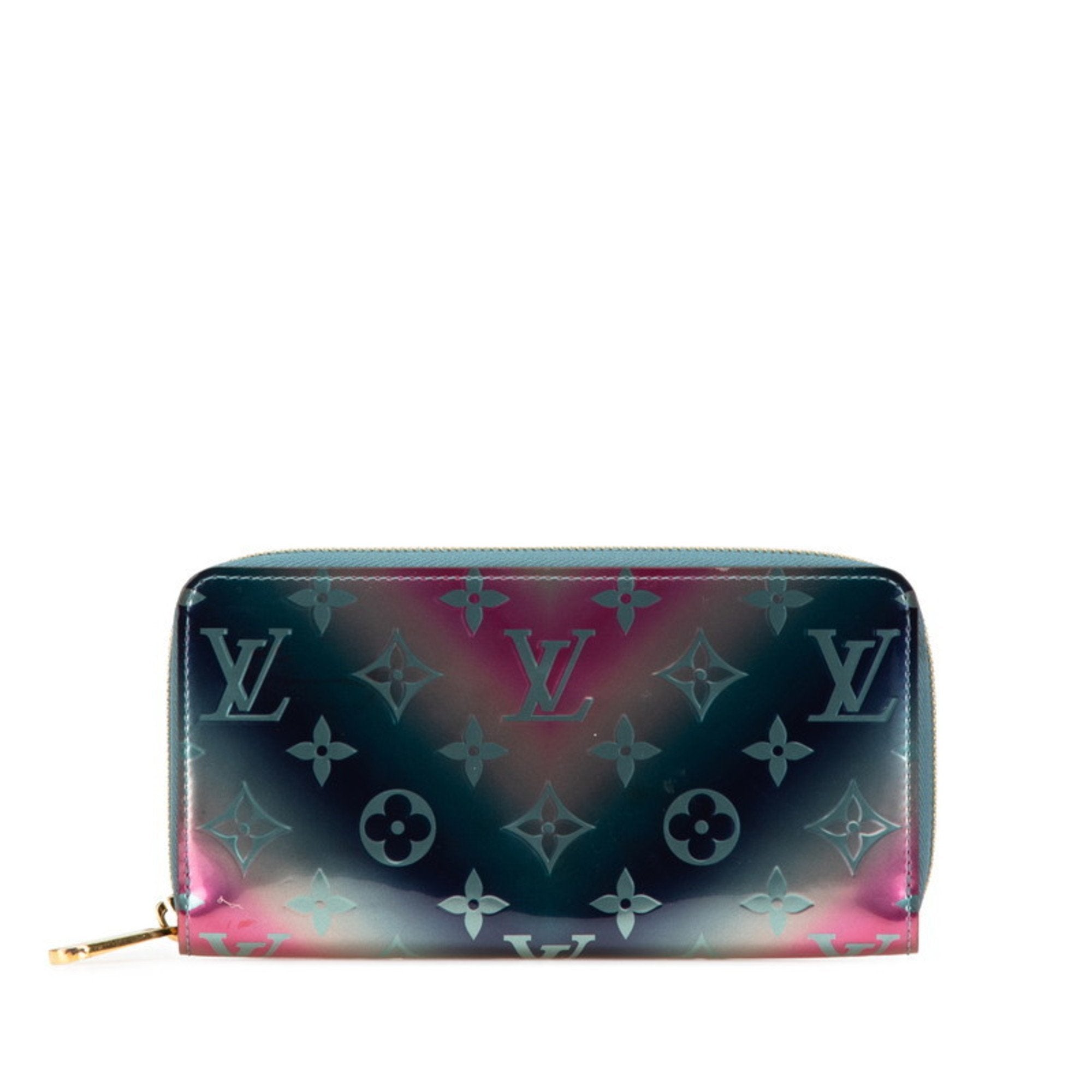 Louis Vuitton Blue Multi-Color Pink Patent Leather Long Wallet