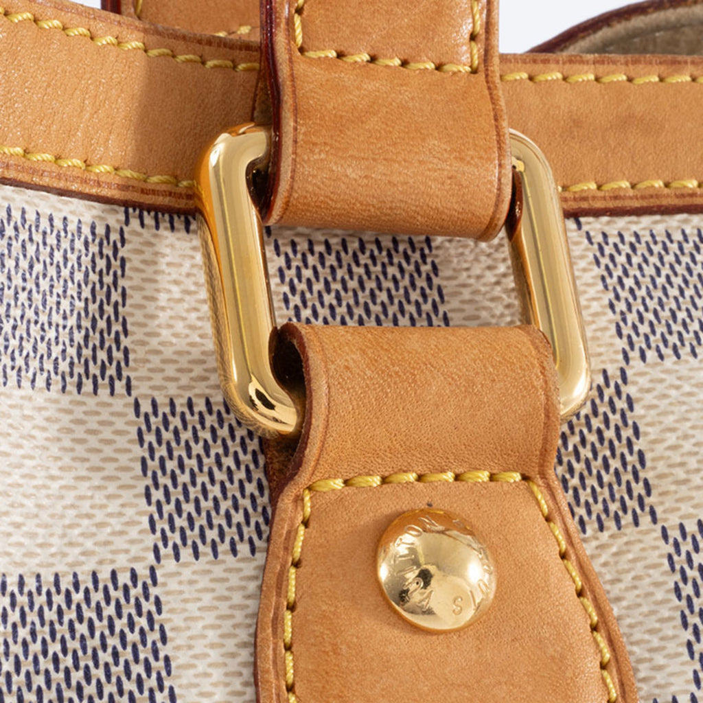 Louis Vuitton Beige Ivory White Canvas Damier Azur Handbag