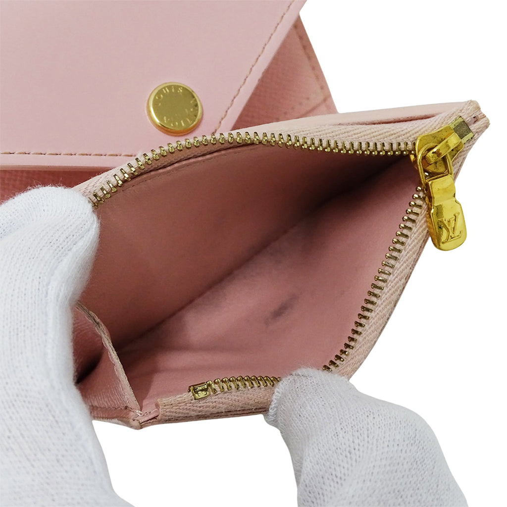 Louis Vuitton Ivory Rose Ballerine Damier Azur Wallet (Tri-Fold)