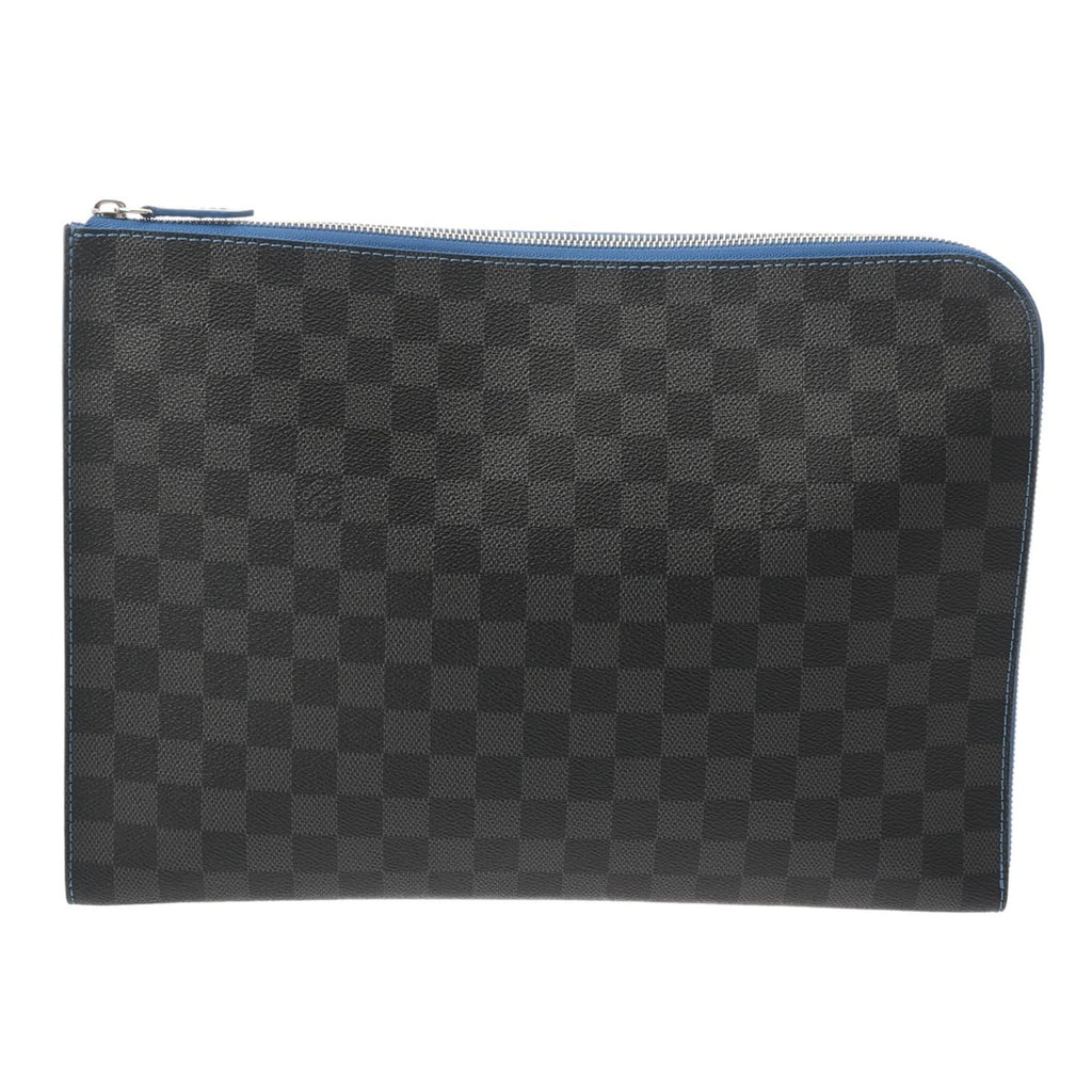 Louis Vuitton Black Gray Damier Canvas Clutch Bag Pochette