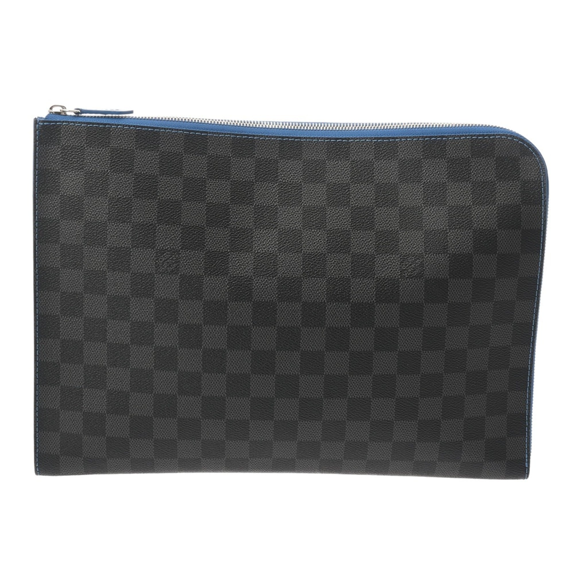 Louis Vuitton Black Gray Damier Canvas Clutch Bag Pochette