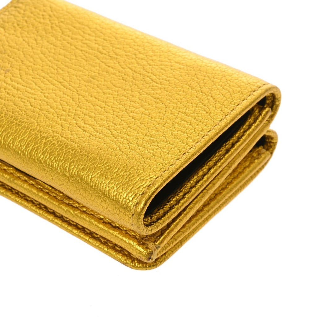 Balenciaga Metallic Gold Leather Wallet (Tri-Fold)