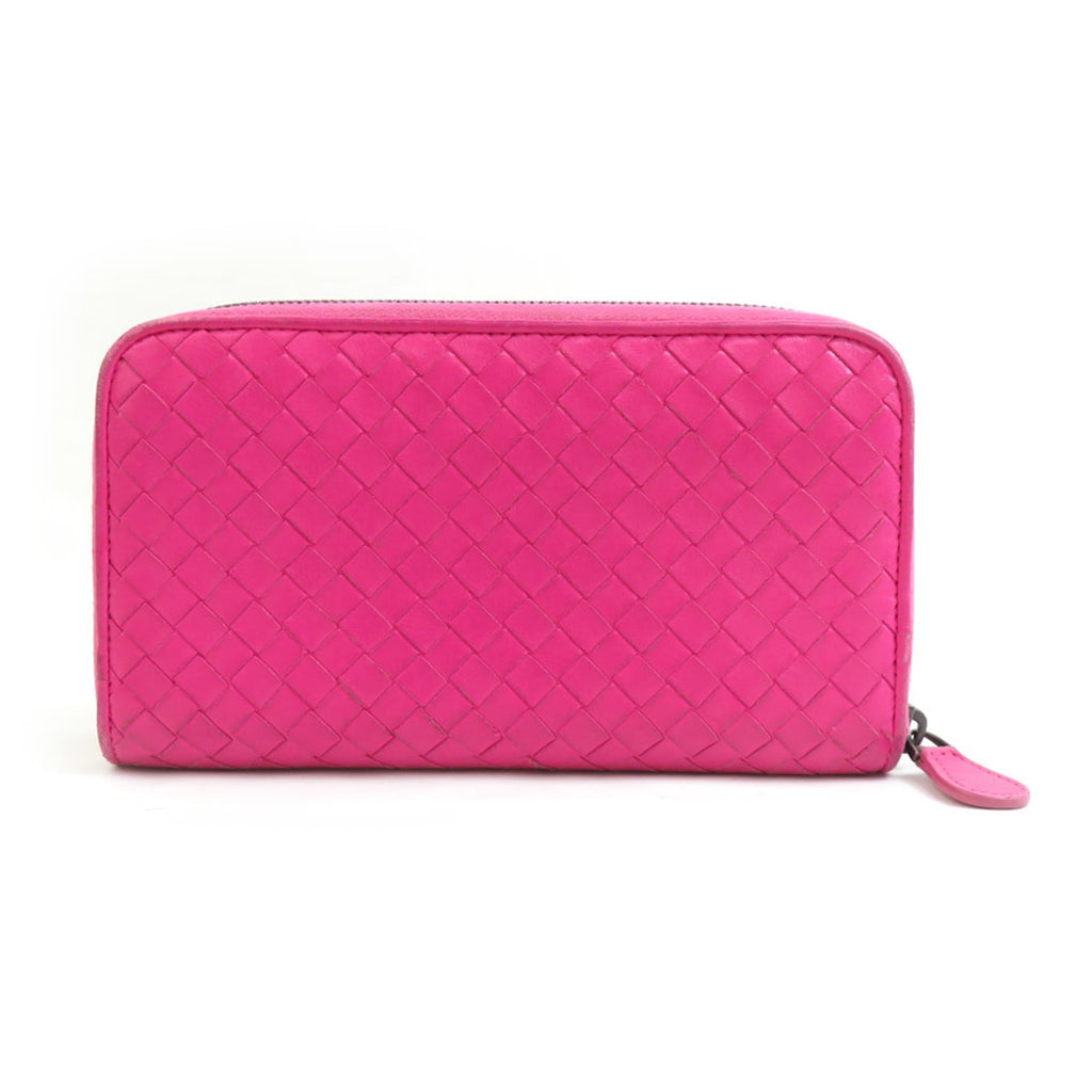 Bottega Veneta Pink Intrecciato Long Wallet (Bi-Fold)