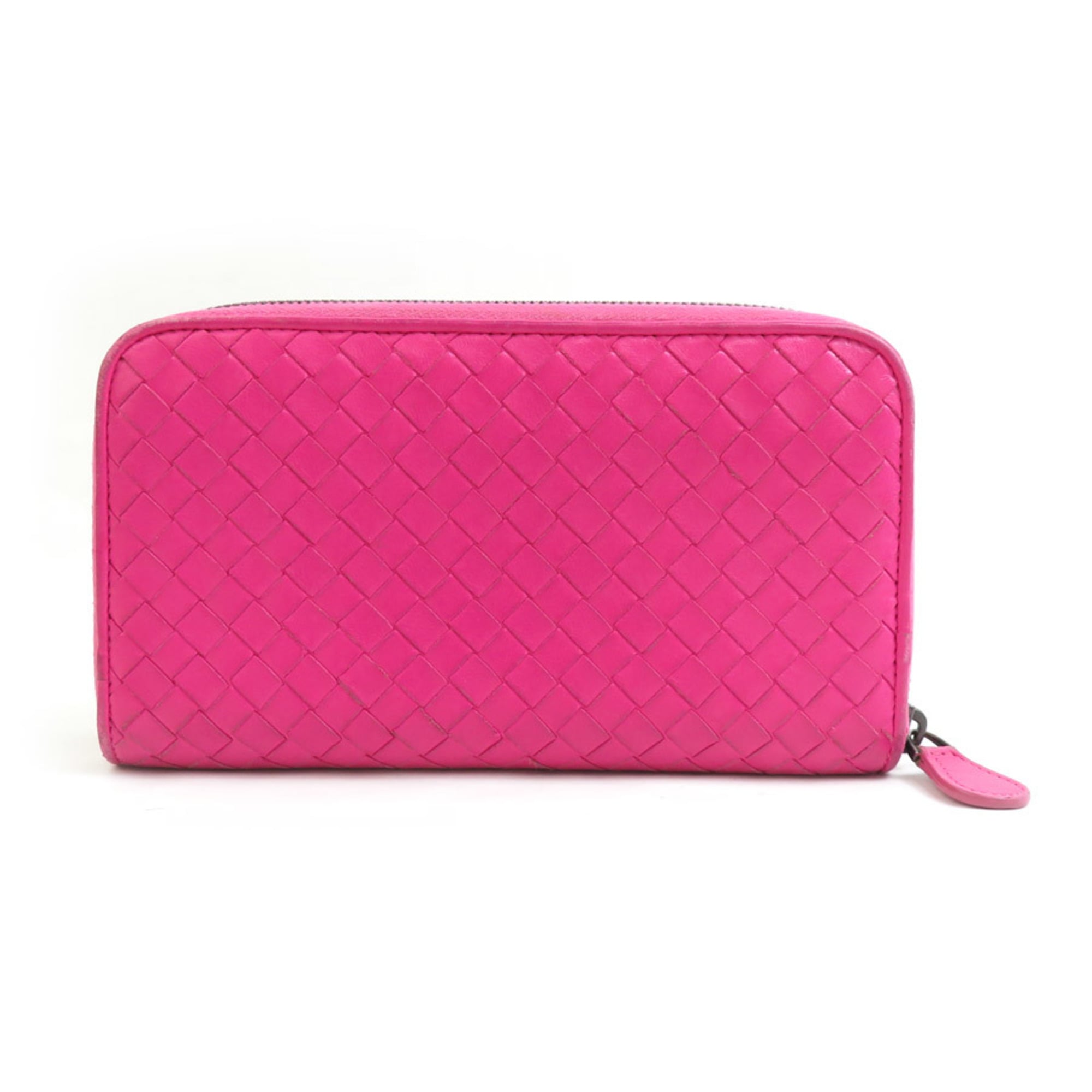 Bottega Veneta Pink Intrecciato Long Wallet (Bi-Fold)