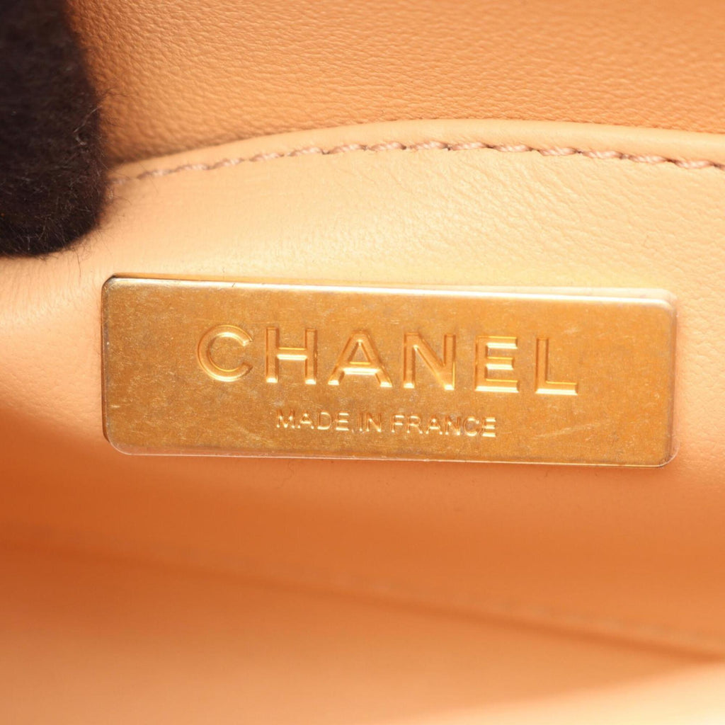Chanel Pink White Fabric Leather Handbag Shoulder Bag