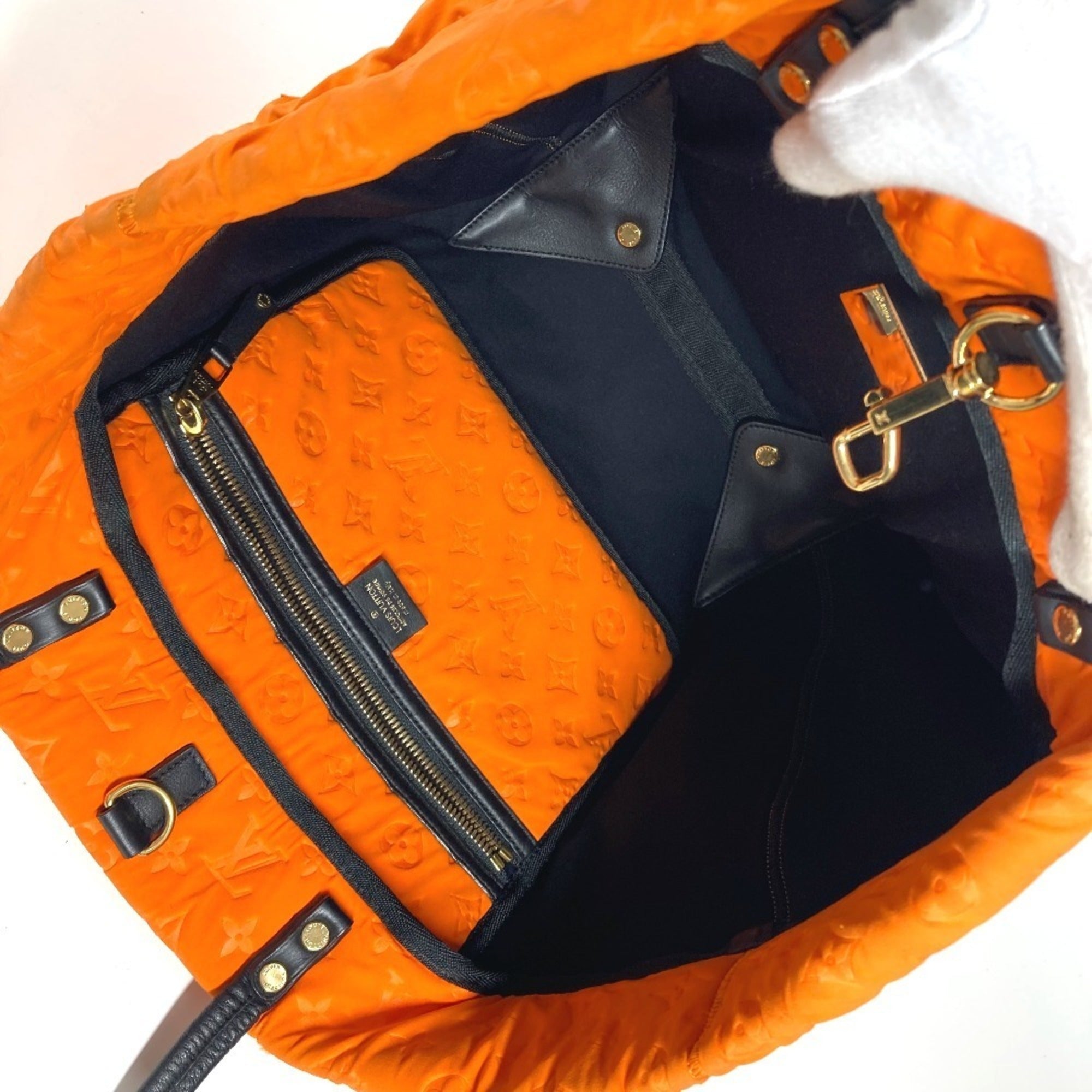 Louis Vuitton Orange Microfiber Shoulder Bag Tote Bag