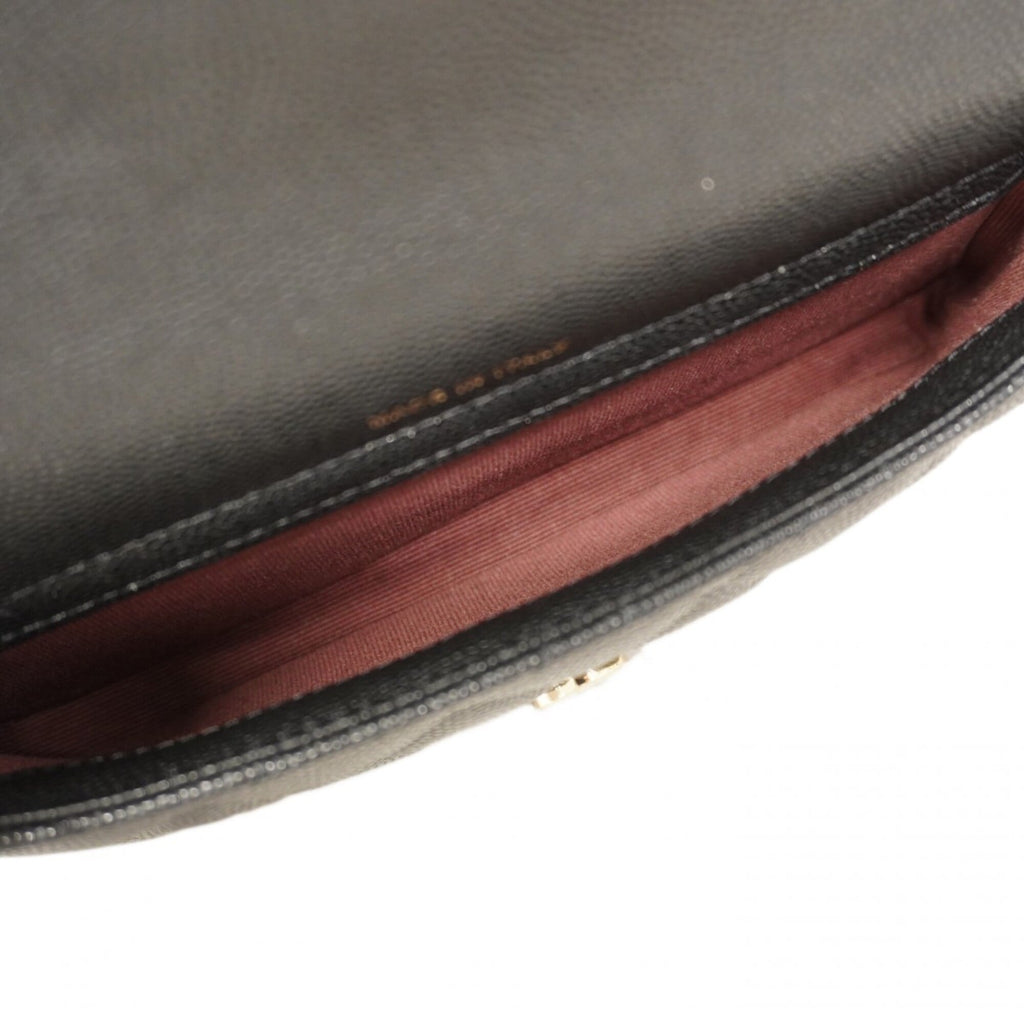 Chanel Black Grained Calfskin Shoulder Bag