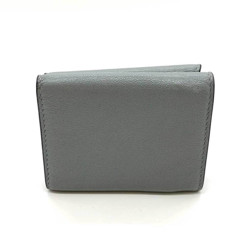Christian Dior Gray Leather Wallet (Tri-Fold) (Pre-Owned)