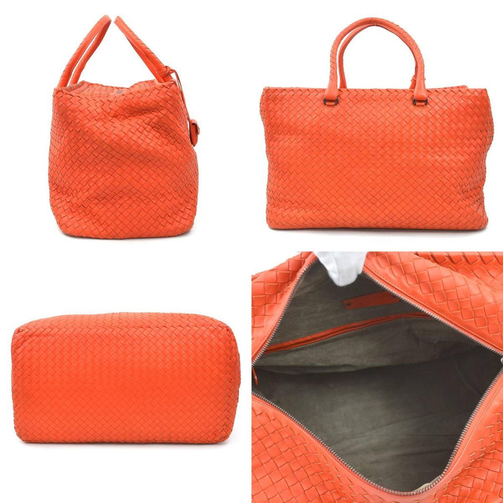 Bottega Veneta Orange Red Leather Handbag