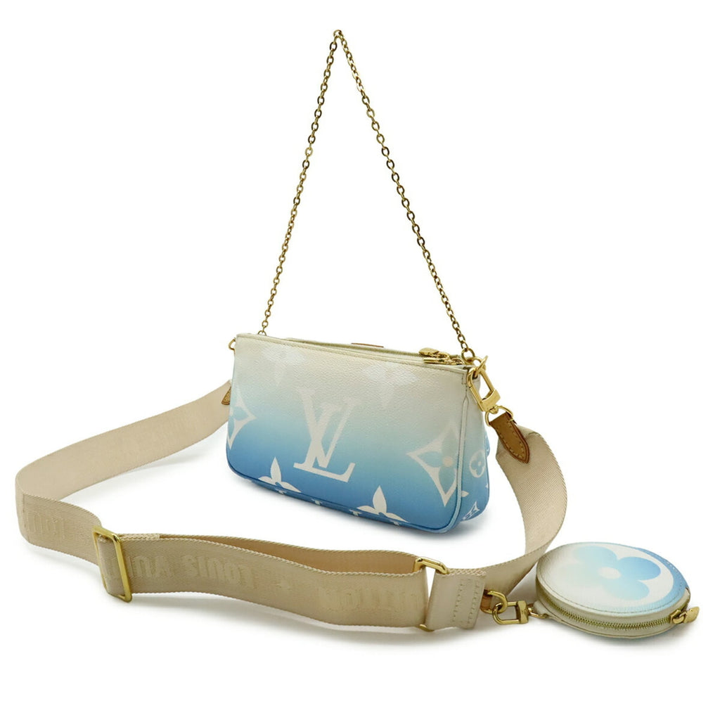 Louis Vuitton Blue Monogram Canvas Pochette Pouch Shoulder Bag