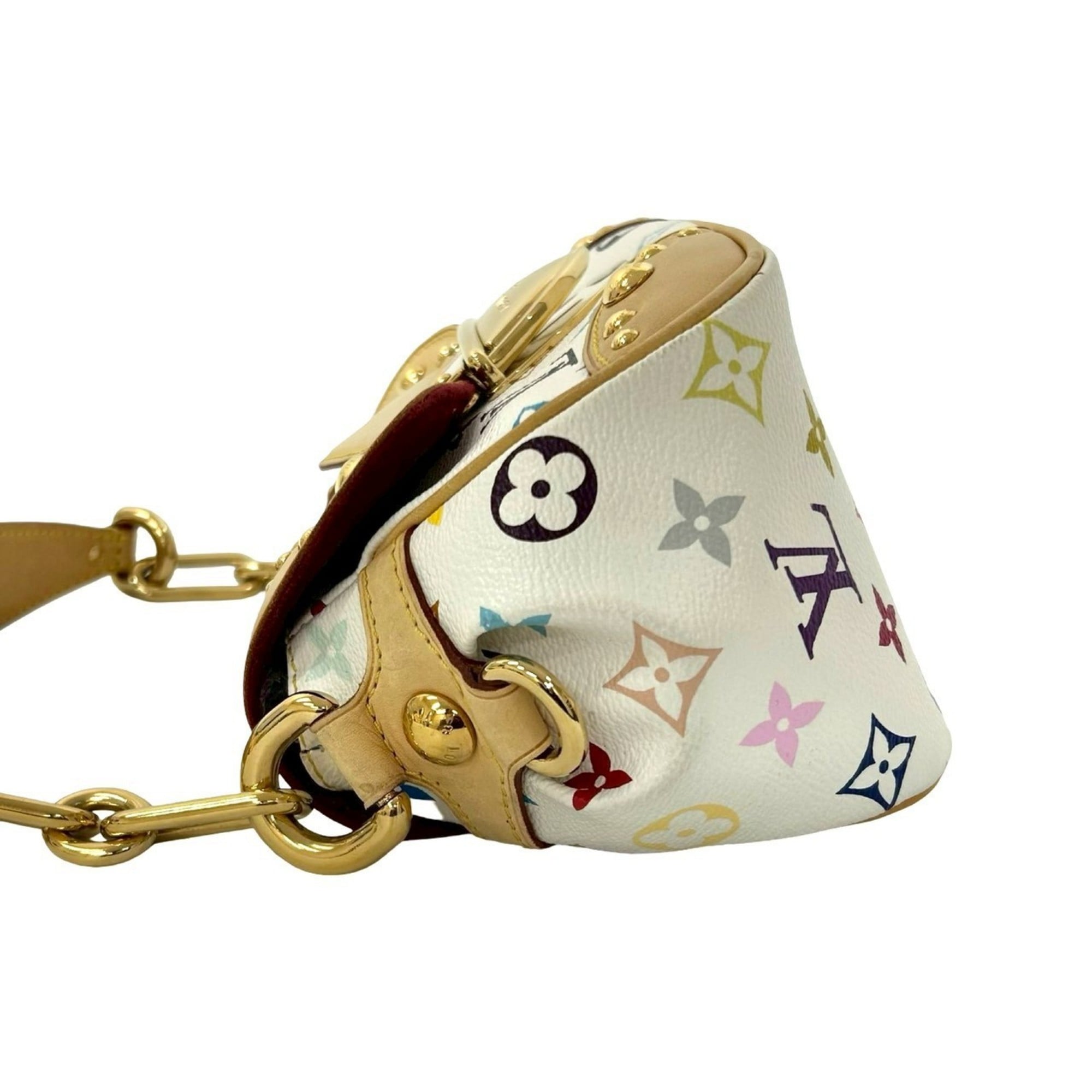 Louis Vuitton White Leather Pvc Shoulder Bag