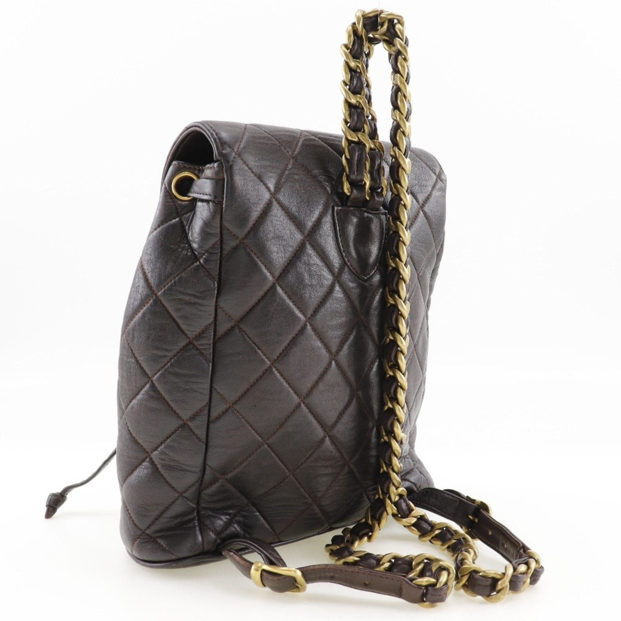 Chanel Brown Leather Backpack
