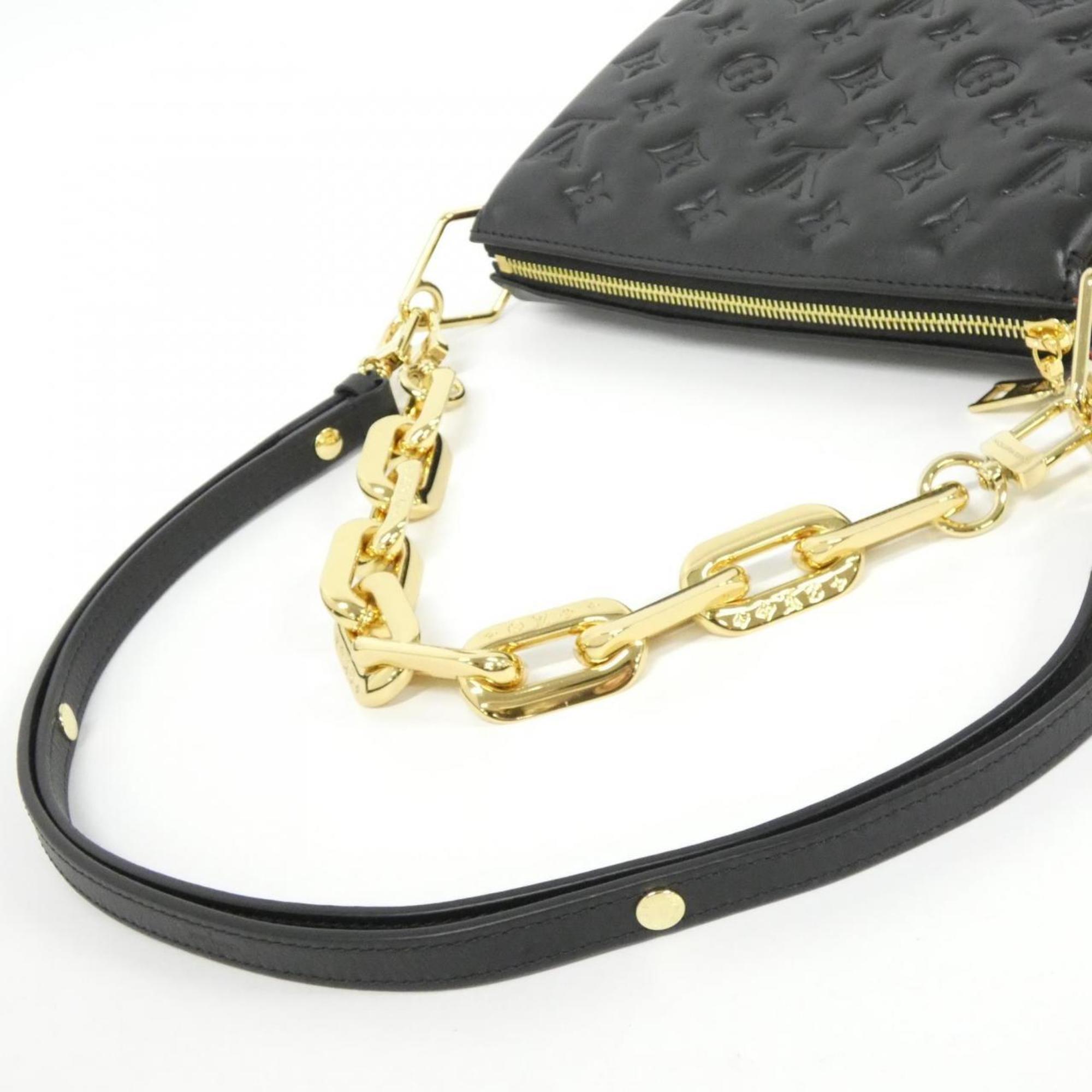 Louis Vuitton Black Leather Shoulder Bag