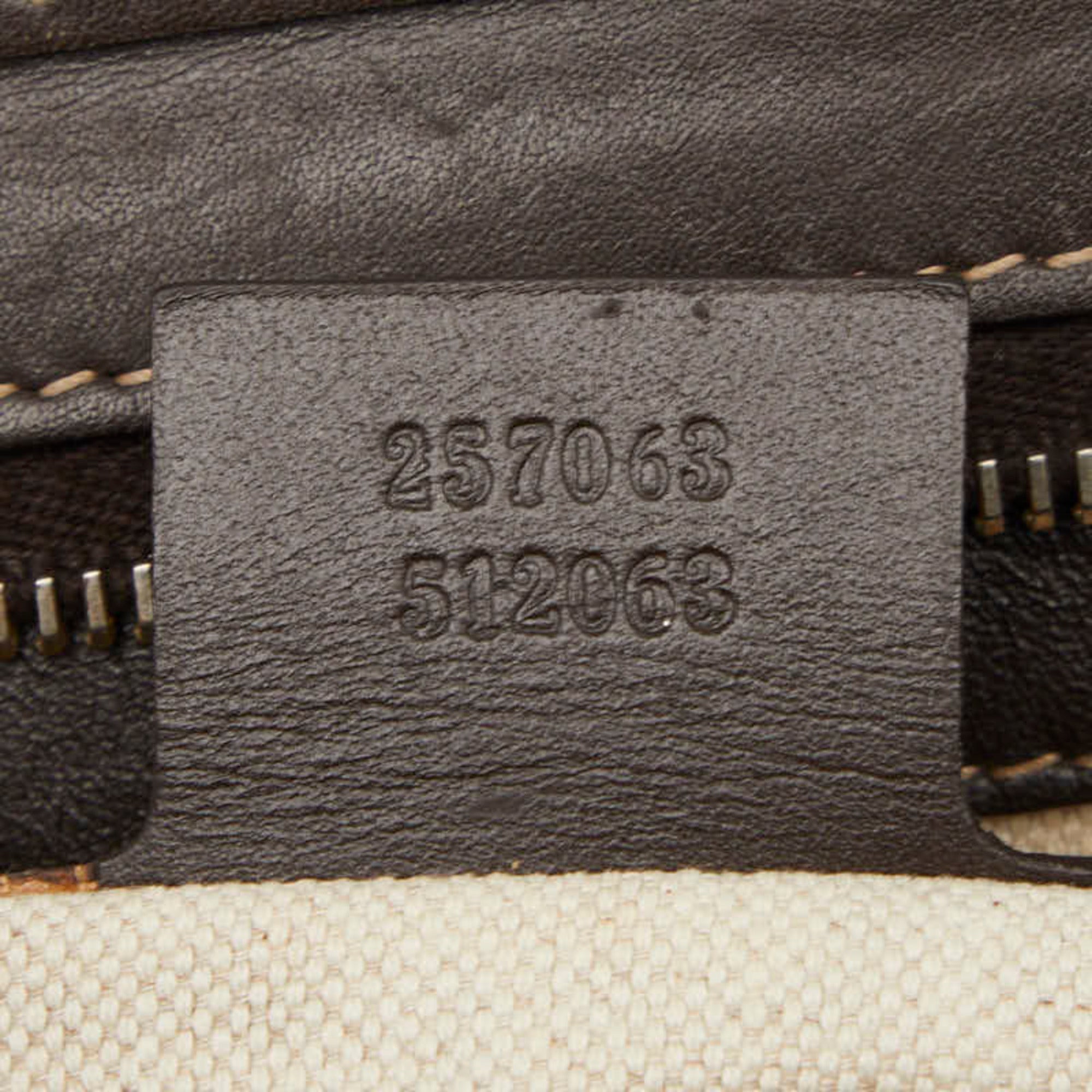 Gucci Beige Leather Canvas Handbag Tote Bag (Pre-Owned)