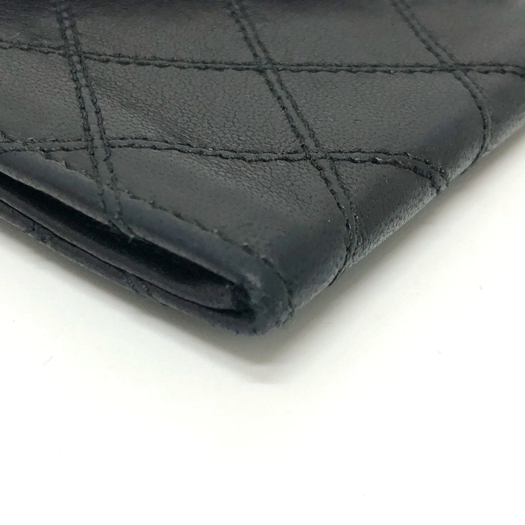 Chanel Black Leather Long Wallet (Bi-Fold)