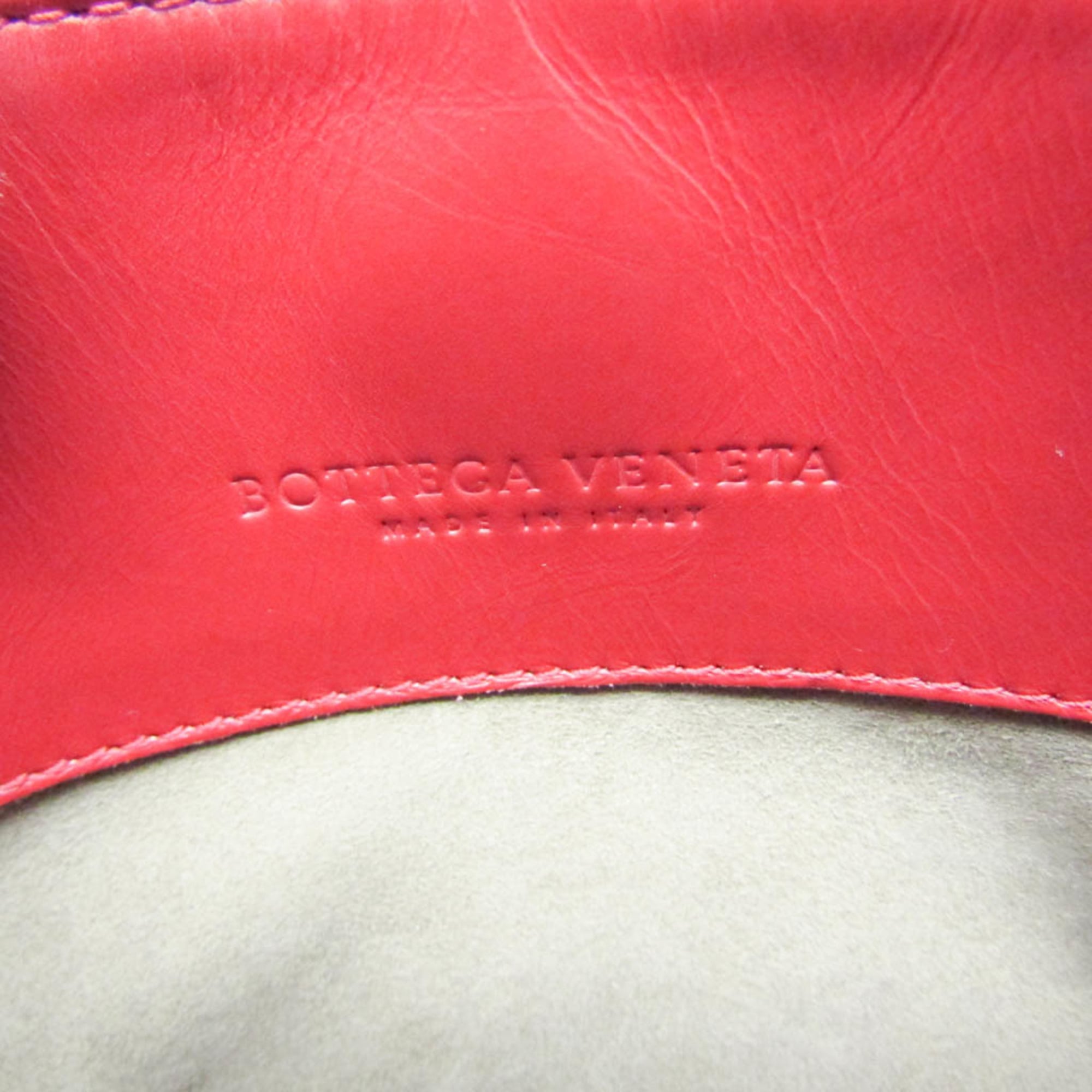 Bottega Veneta Roma Bag Intrecciato Nappa Red Leather Shoulder Bag Bag