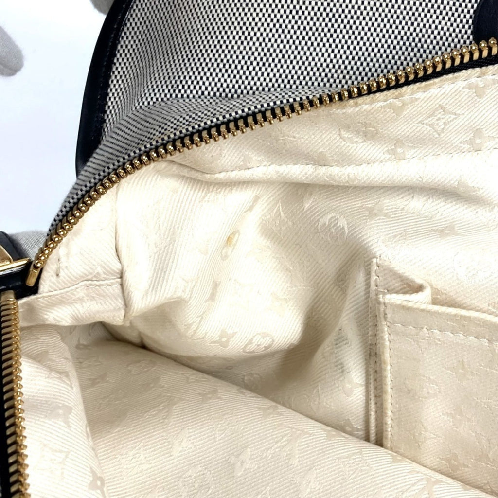 Louis Vuitton Black Galle Yellow Leather Canvas Boston Bag Shoulder Bag Tote Bag