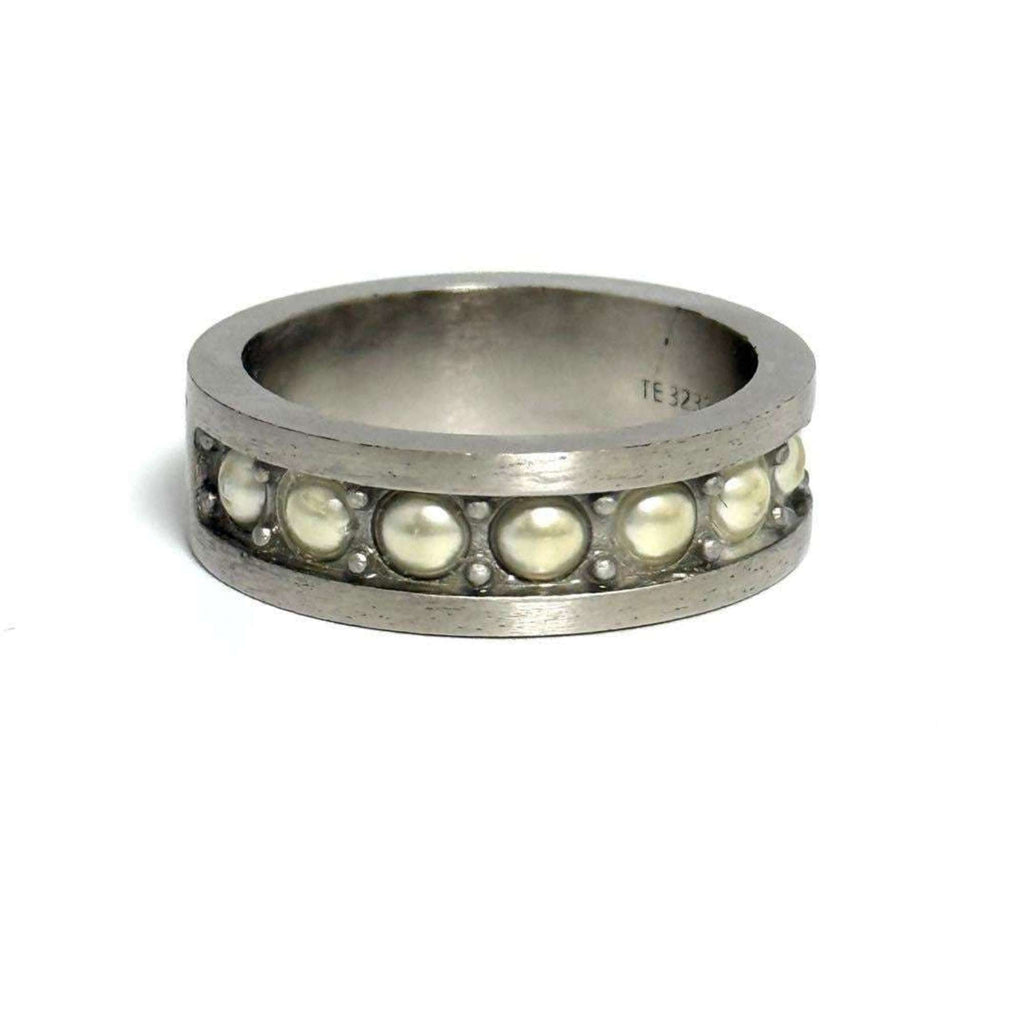 Louis Vuitton Artificial Pearl Metal Band Ring