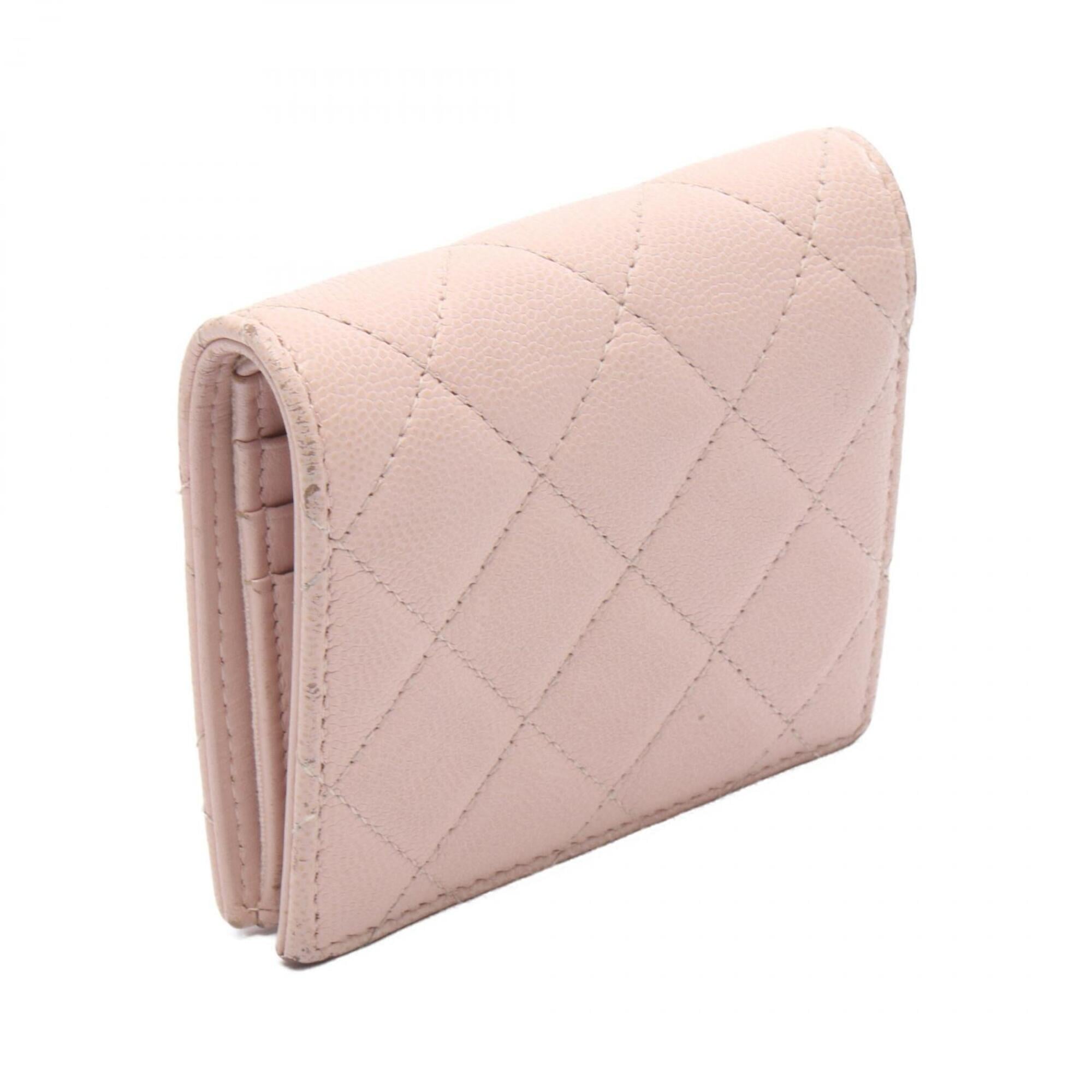 Chanel Pink Grained Calfskin Wallet (Bi-Fold)
