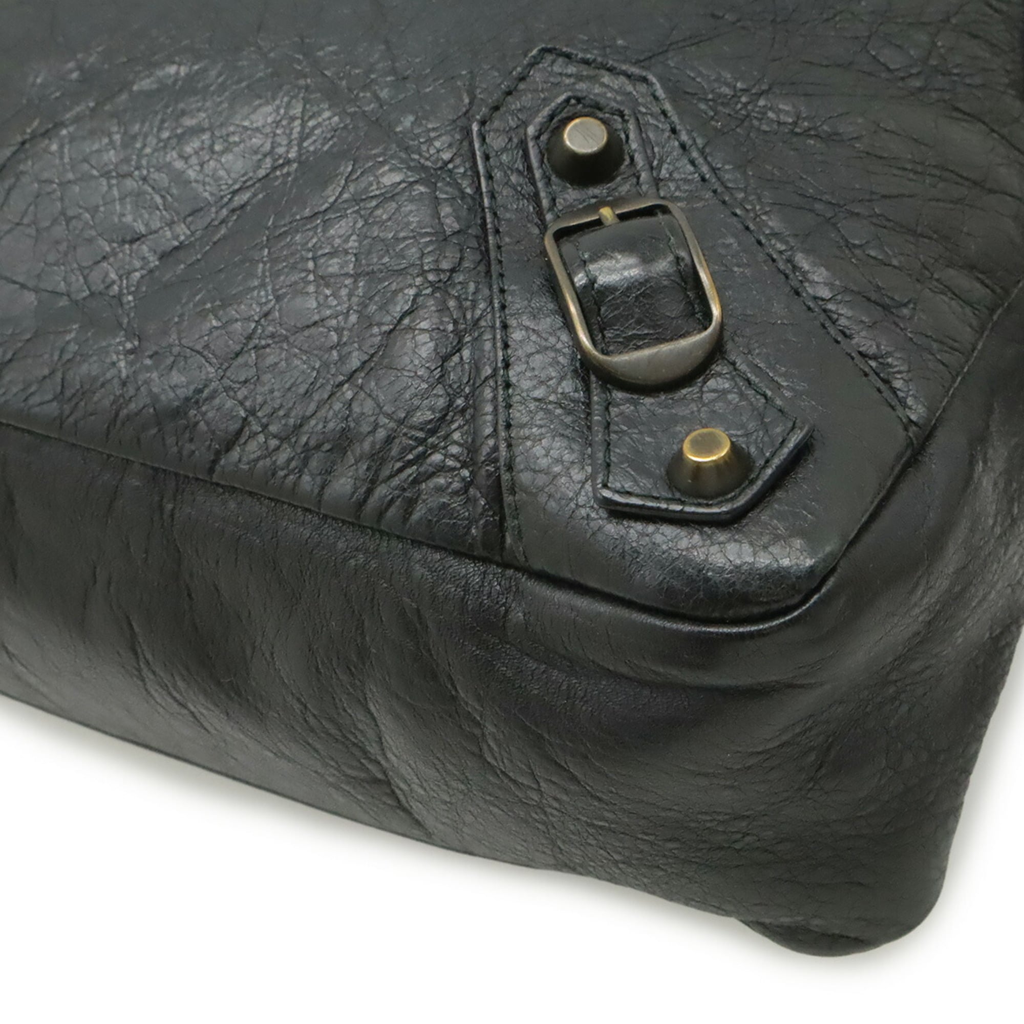 Balenciaga Black Leather Handbag Shoulder Bag Tote