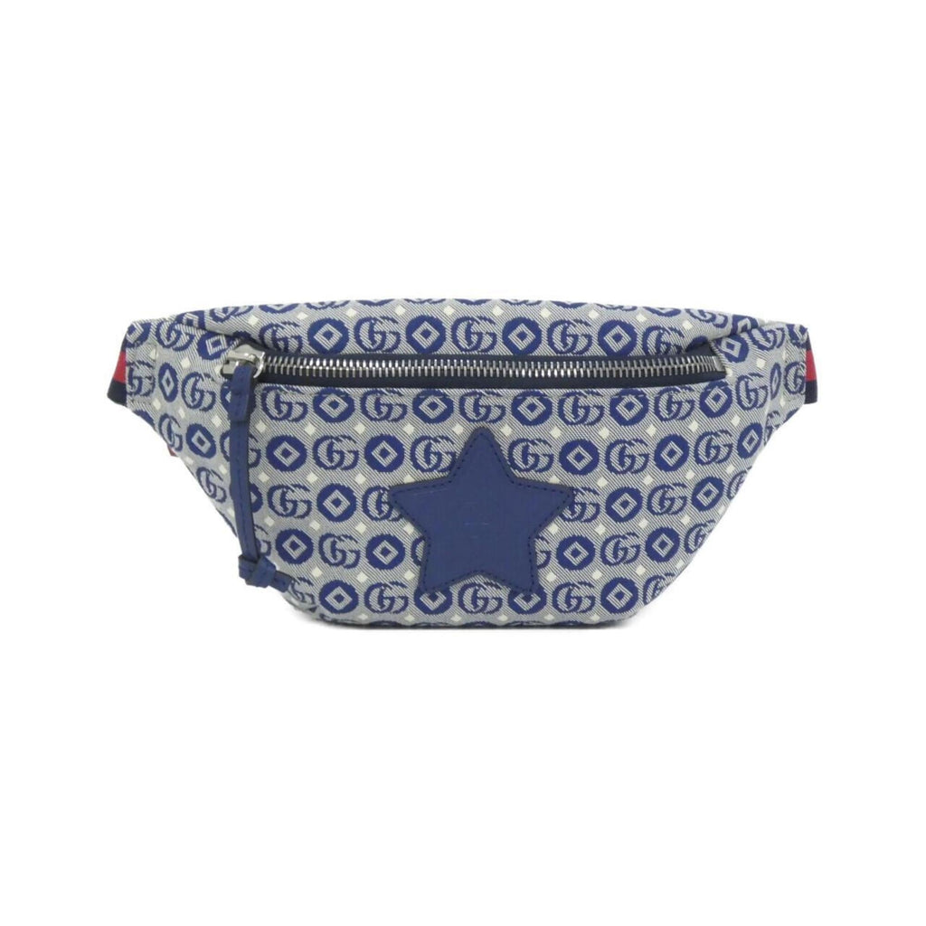 Gucci Blue White Jacquard Cotton Fanny Pack (Pre-Owned)