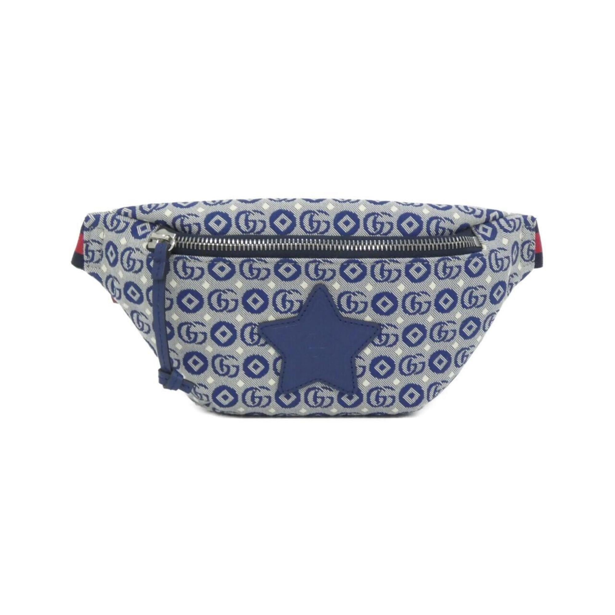 Gucci Blue White Jacquard Cotton Fanny Pack (Pre-Owned)