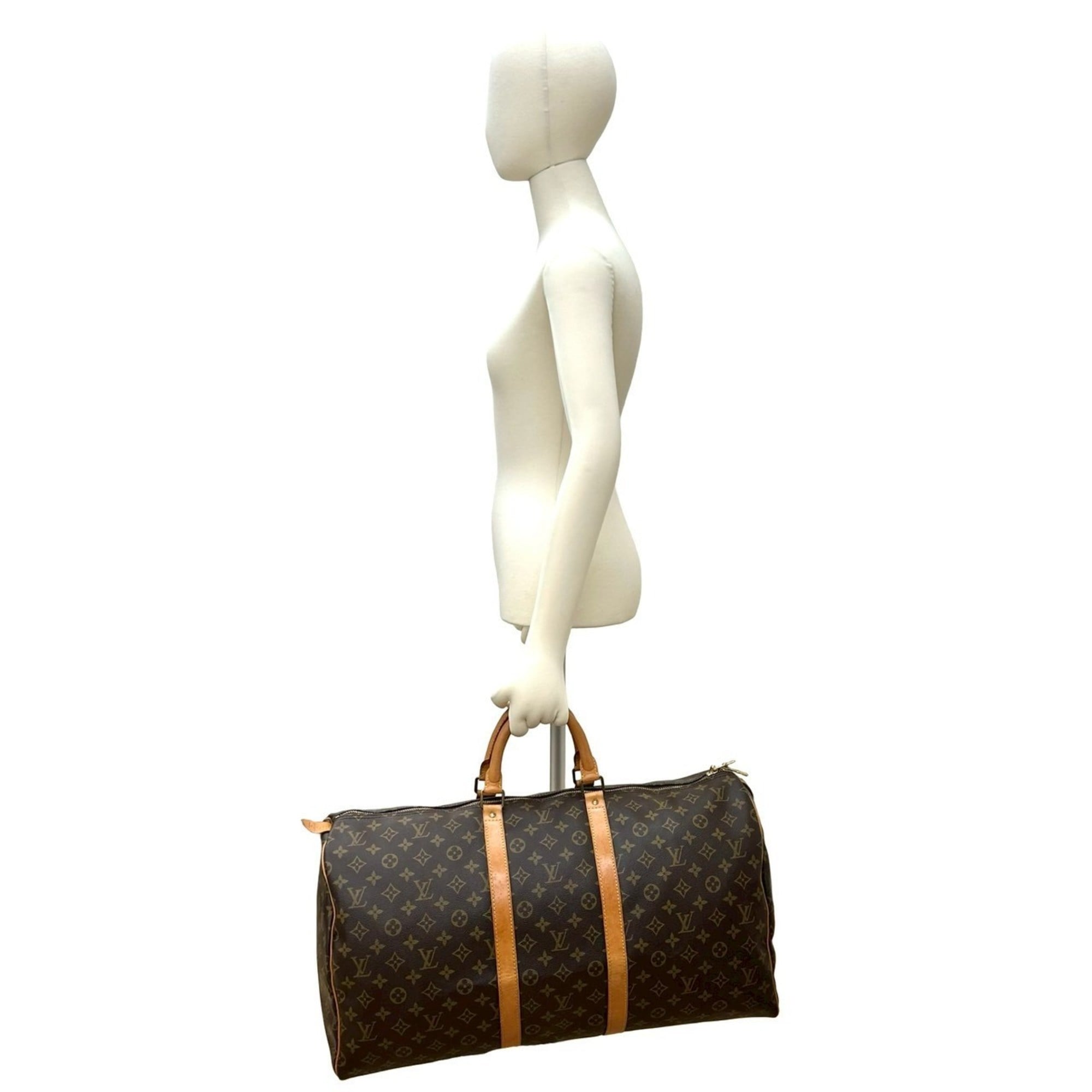 Louis Vuitton Brown Leather Pvc Boston Bag