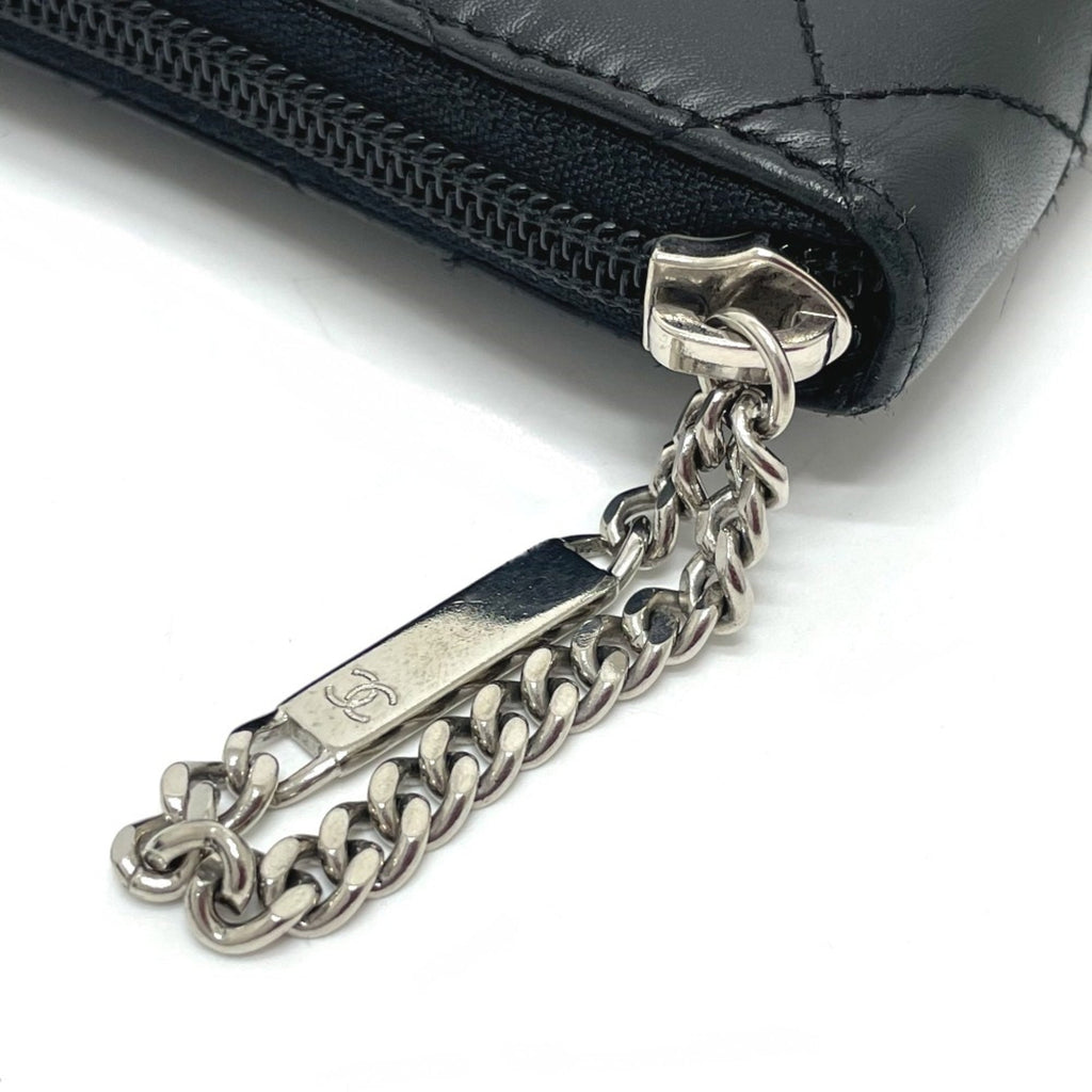 Chanel Black Leather Long Wallet (Bi-Fold)