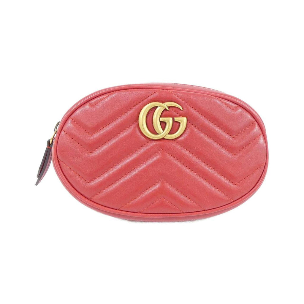 Gucci Gg Marmont Red Color Leather Fanny Pack (Pre-Owned)