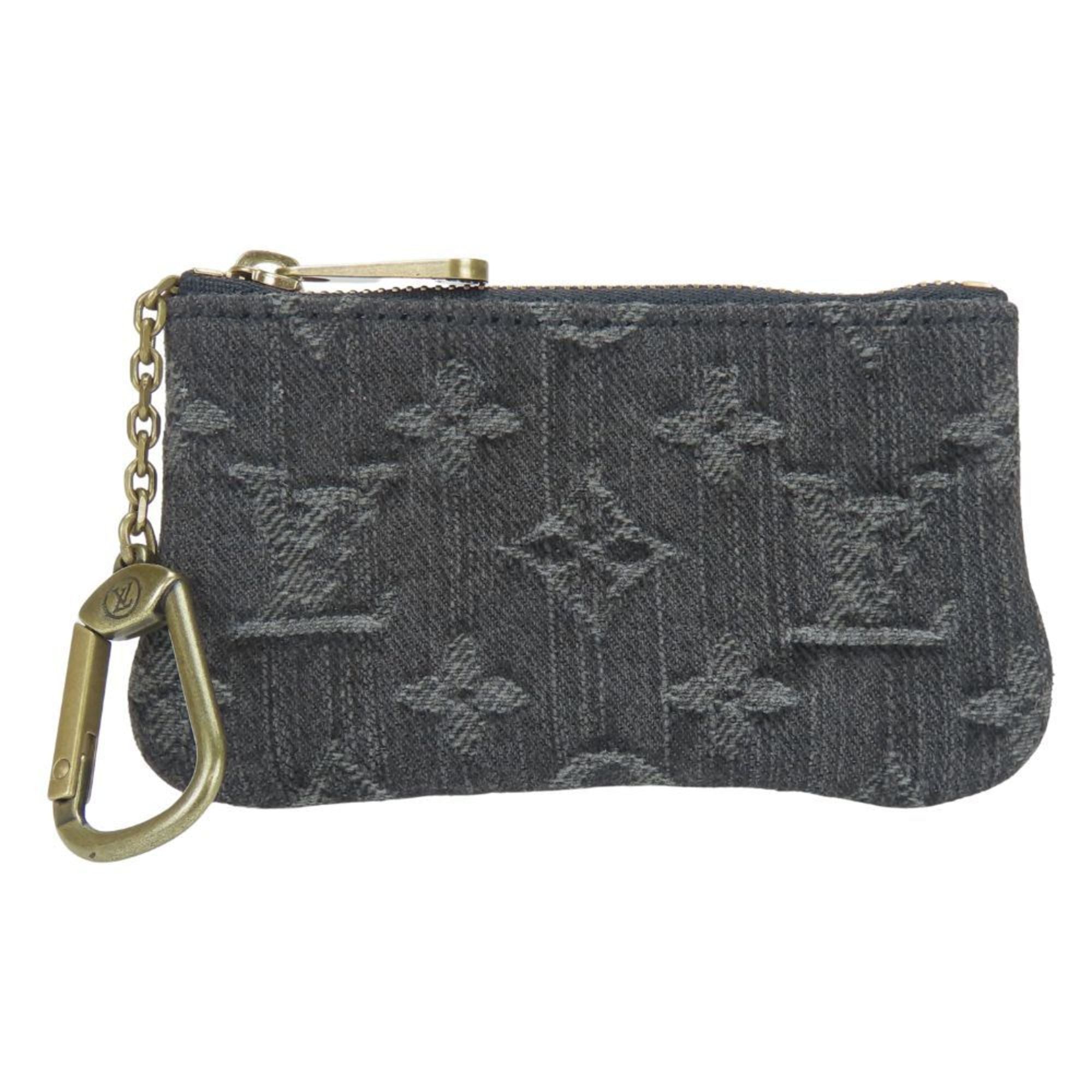 Louis Vuitton Black Gray Monogram Denim Coin Purse/Coin Case