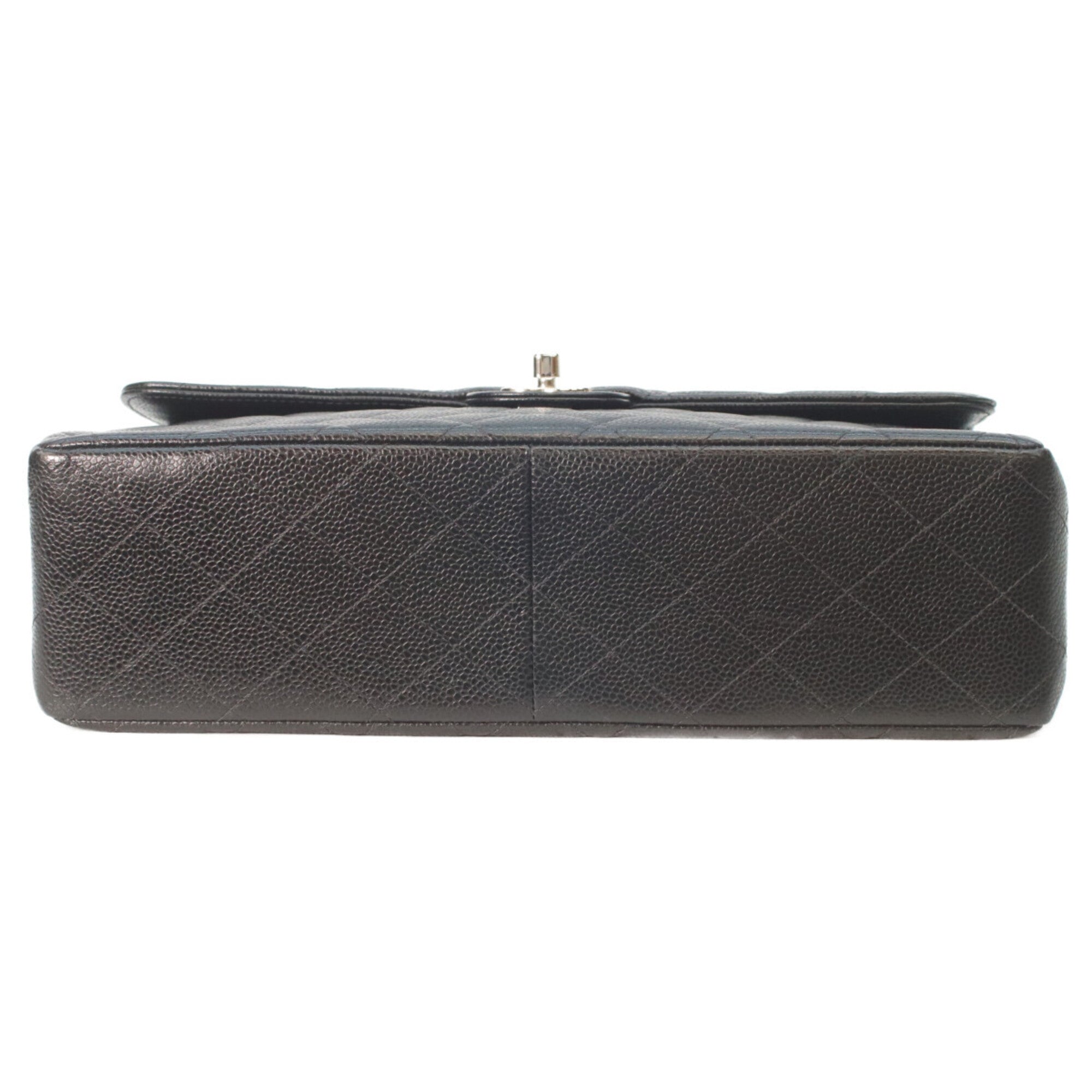 Chanel Black Grained Calfskin Shoulder Bag